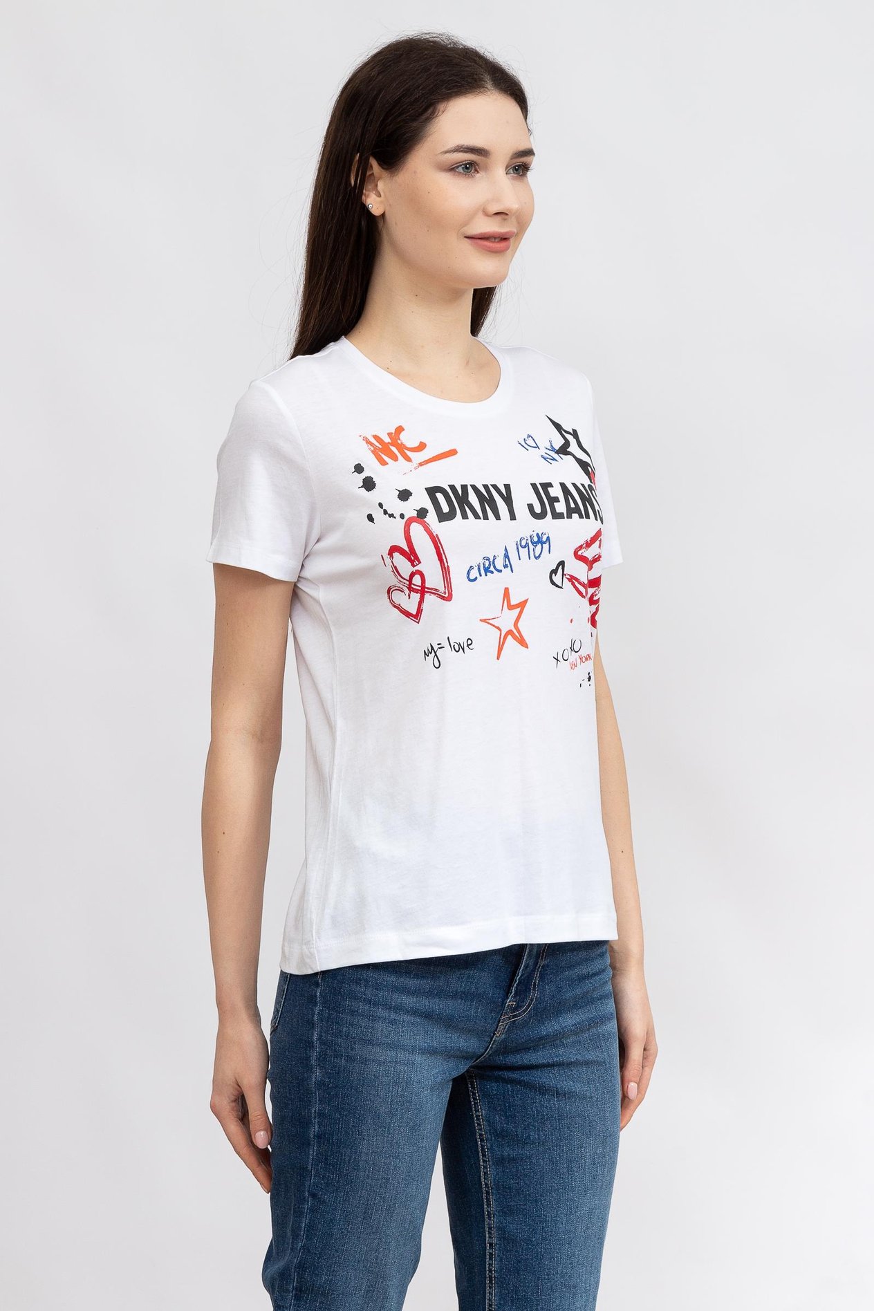DKNY Kadın Bisiklet Yaka T-Shirt