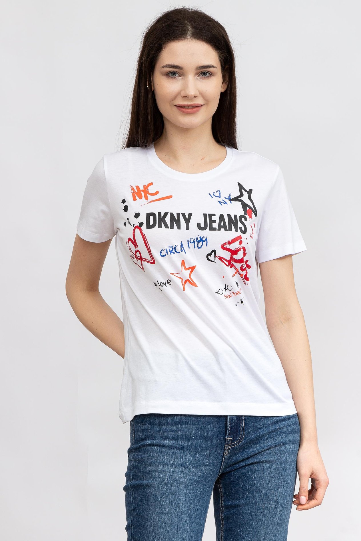 DKNY Kadın Bisiklet Yaka T-Shirt
