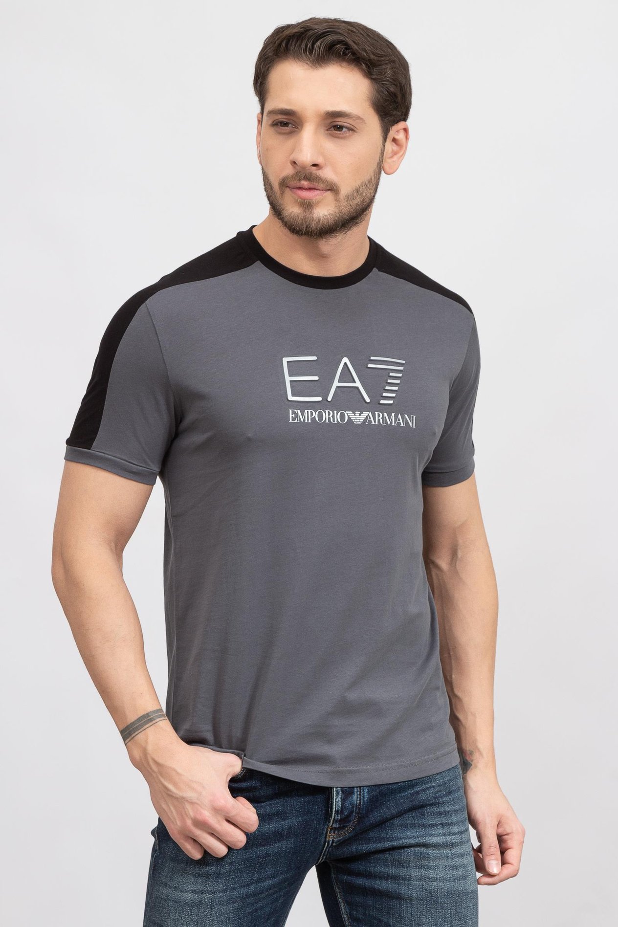 EA7 Erkek Bisiklet Yaka T-Shirt