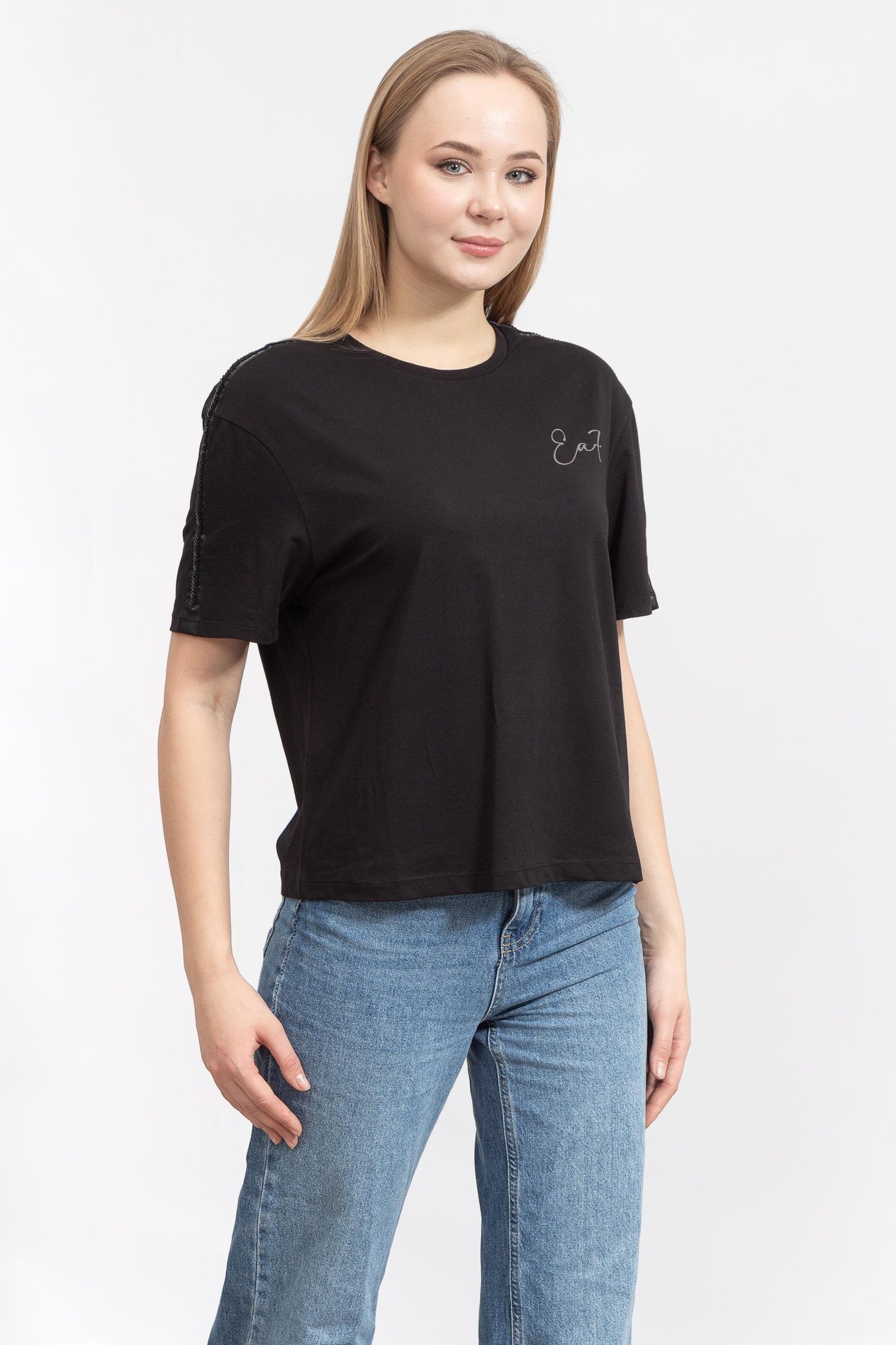 EA7 Kadın Bisiklet Yaka T-Shirt