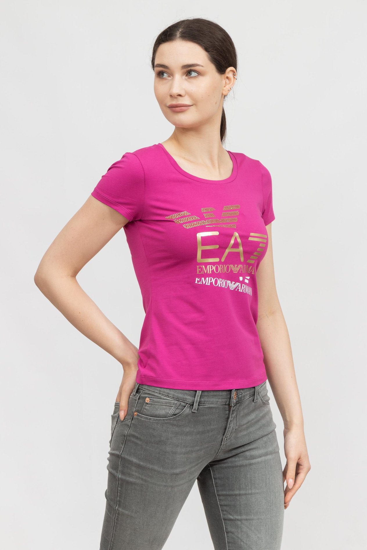 EA7 Kadın Bisiklet Yaka T-Shirt