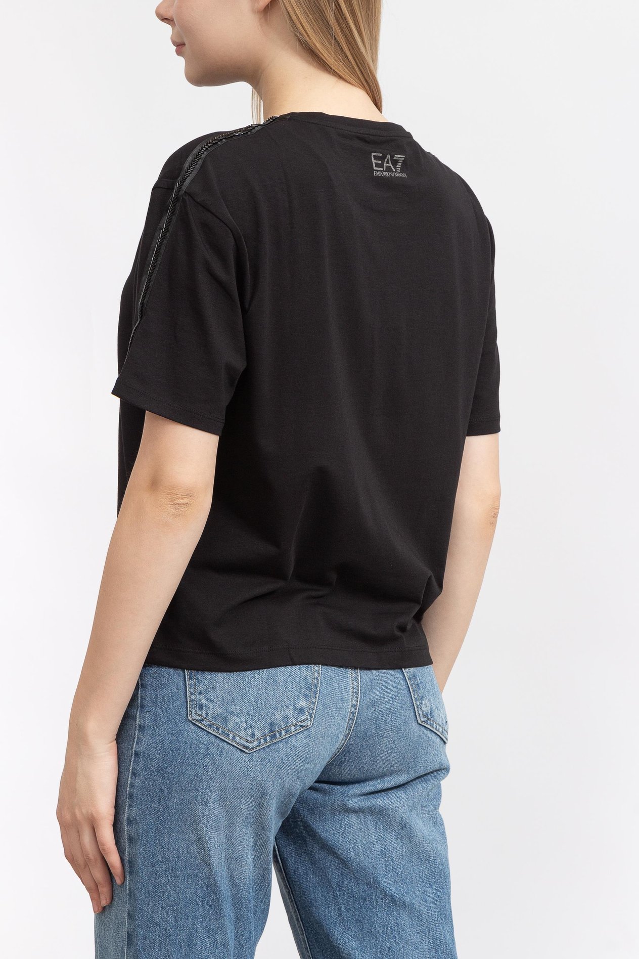 EA7 Kadın Bisiklet Yaka T-Shirt