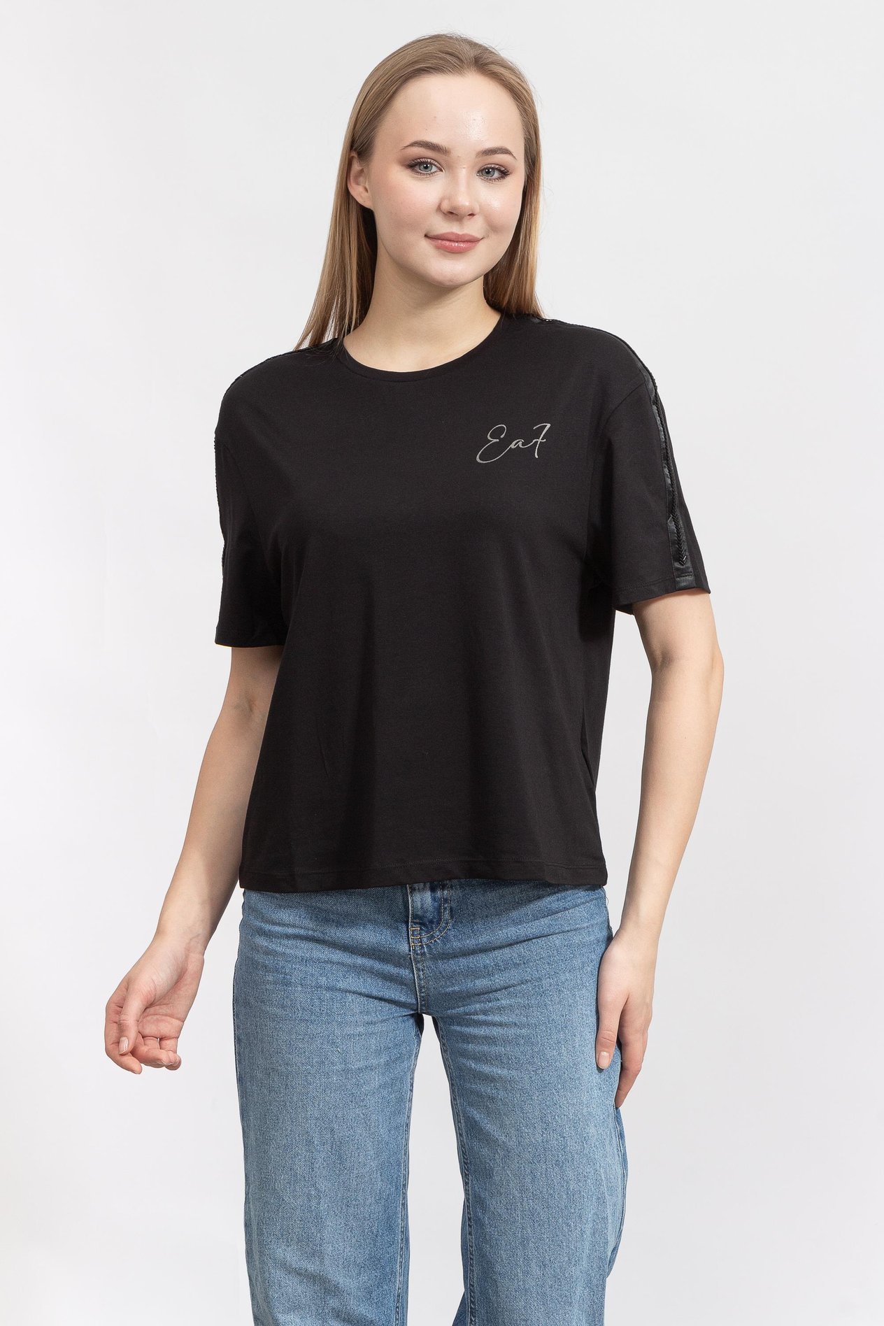 EA7 Kadın Bisiklet Yaka T-Shirt