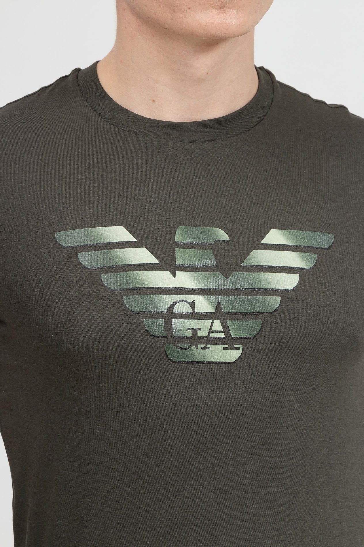 Emporio Armani Kartal Logo Baskılı Pamuklu Erkek Kısa Kollu T-Shirt