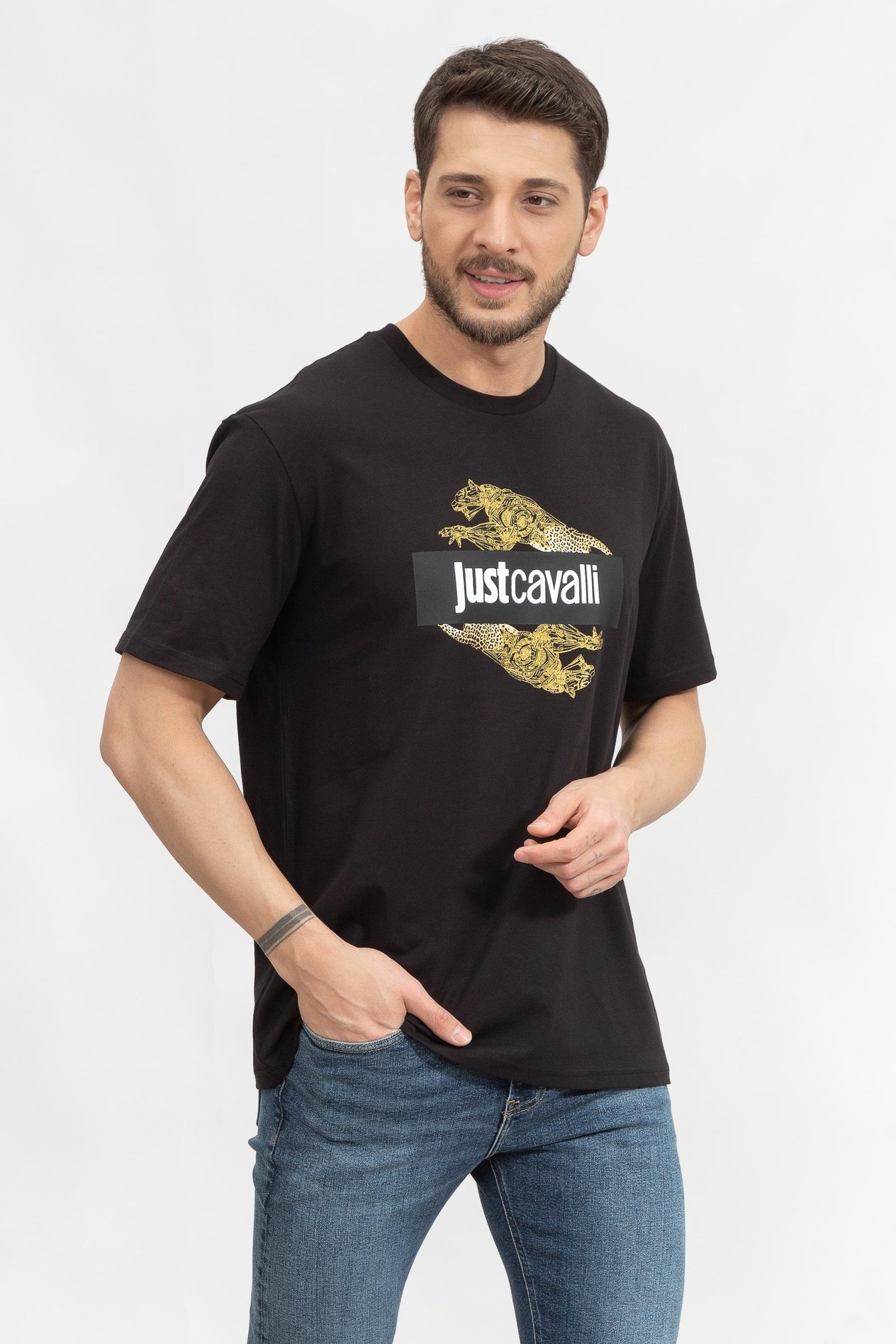 Just Cavalli Erkek Bisiklet Yaka T-Shirt