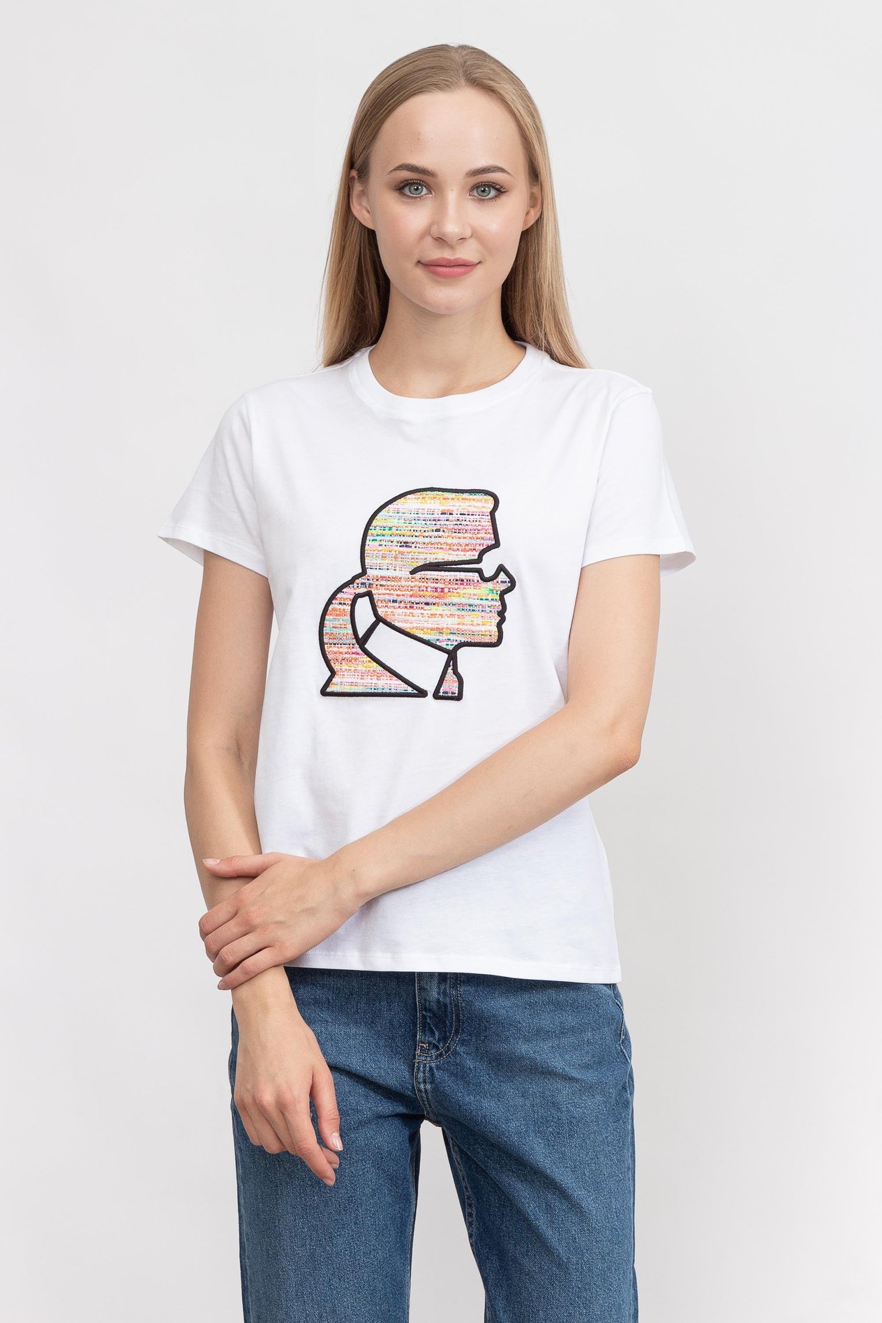 Karl Lagerfeld Boucle Kadın Bisiklet Yaka T-Shirt