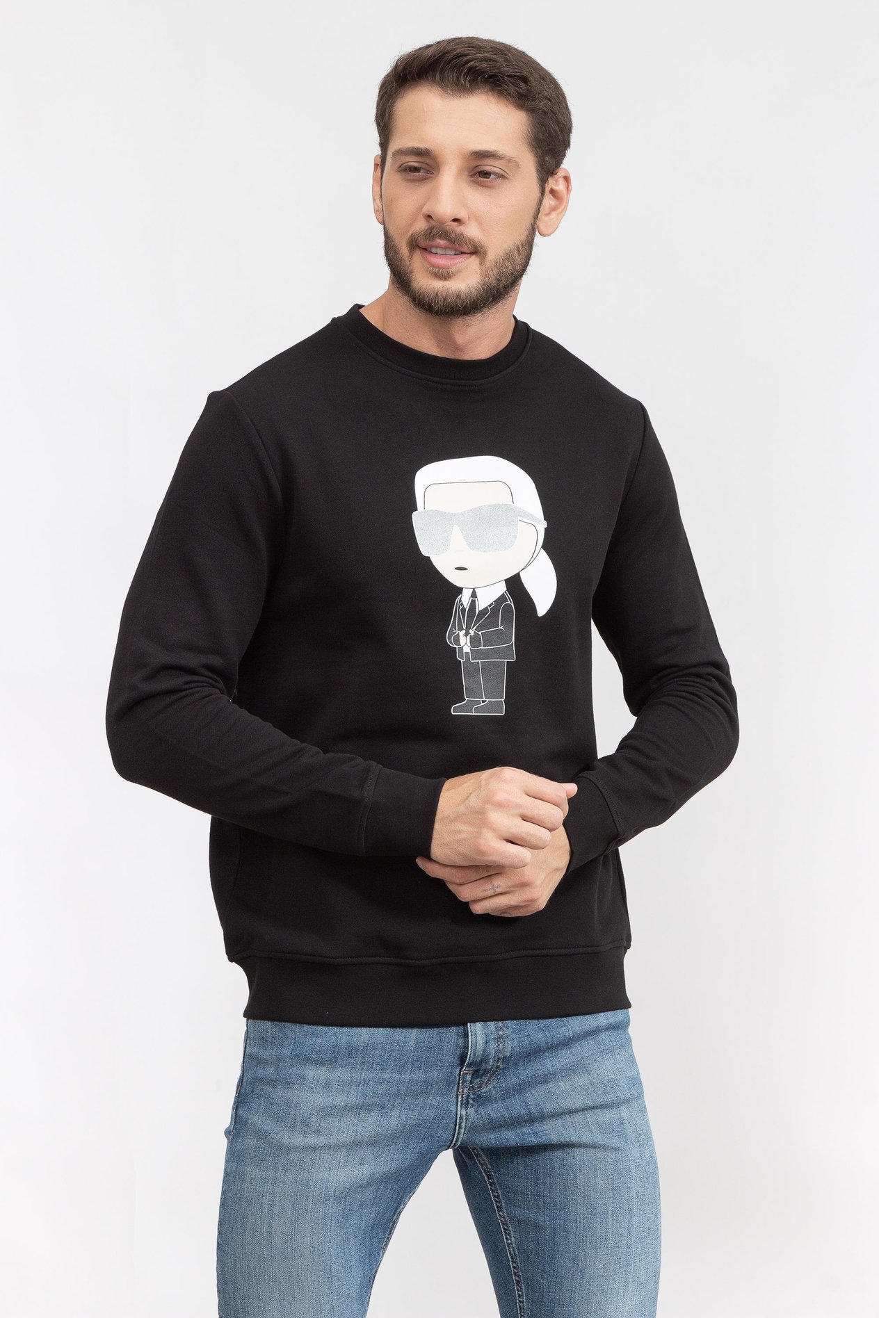Karl Lagerfeld Erkek Bisiklet Yaka Sweatshirt