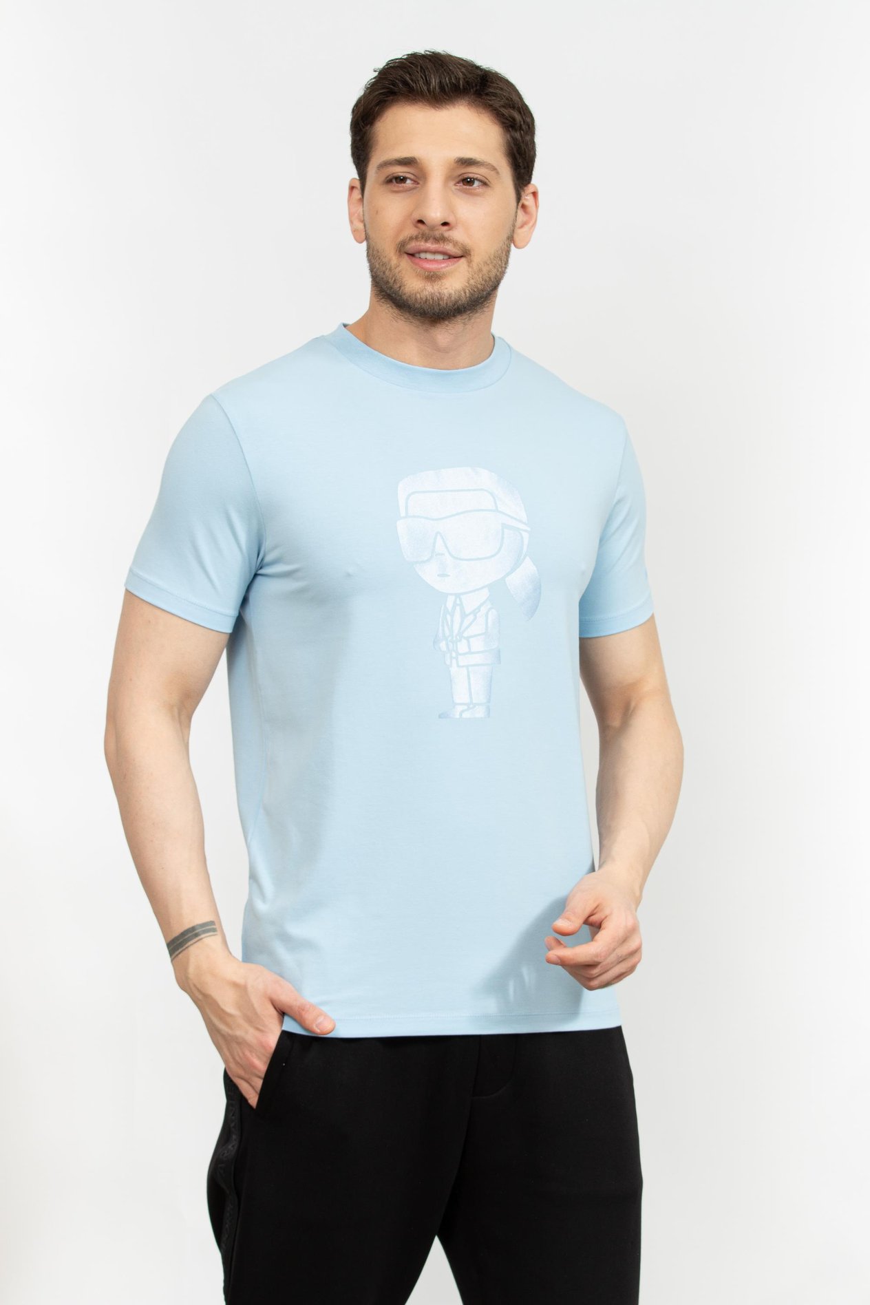 Karl Lagerfeld Erkek Bisiklet Yaka T-Shirt