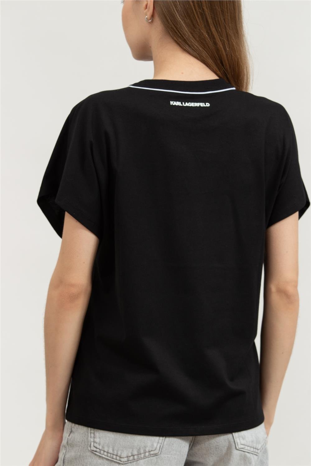 Karl Lagerfeld Kadın Bisiklet Yaka T-Shirt