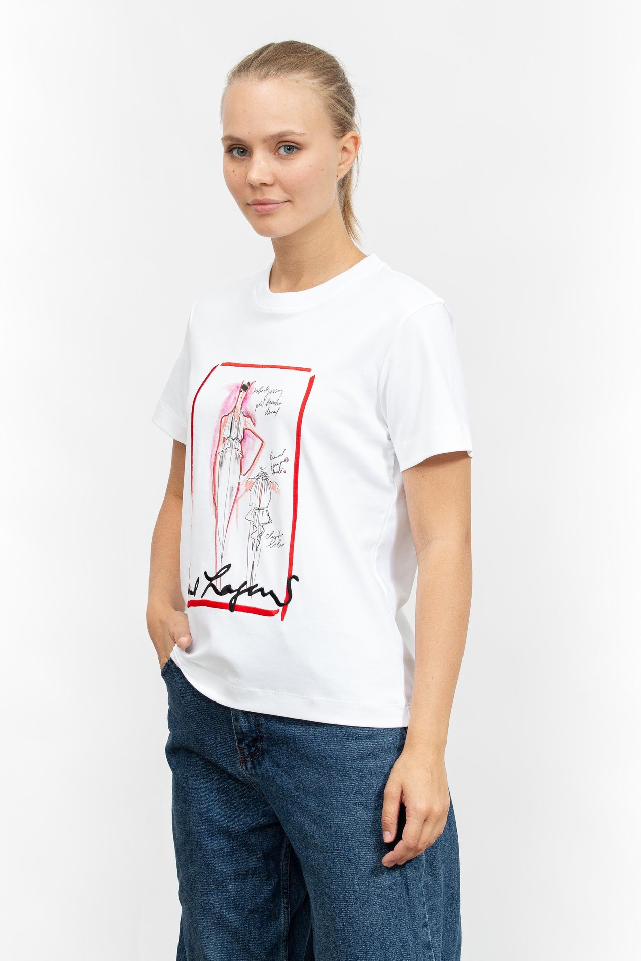 Karl Lagerfeld Kadın Bisiklet Yaka T-Shirt