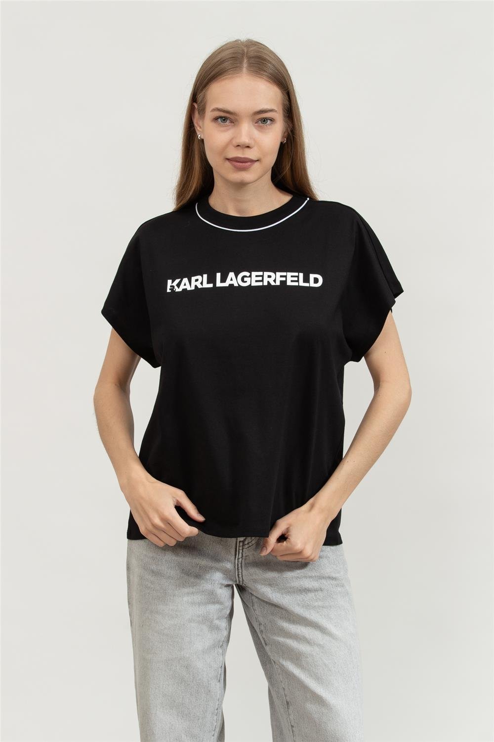 Karl Lagerfeld Kadın Bisiklet Yaka T-Shirt