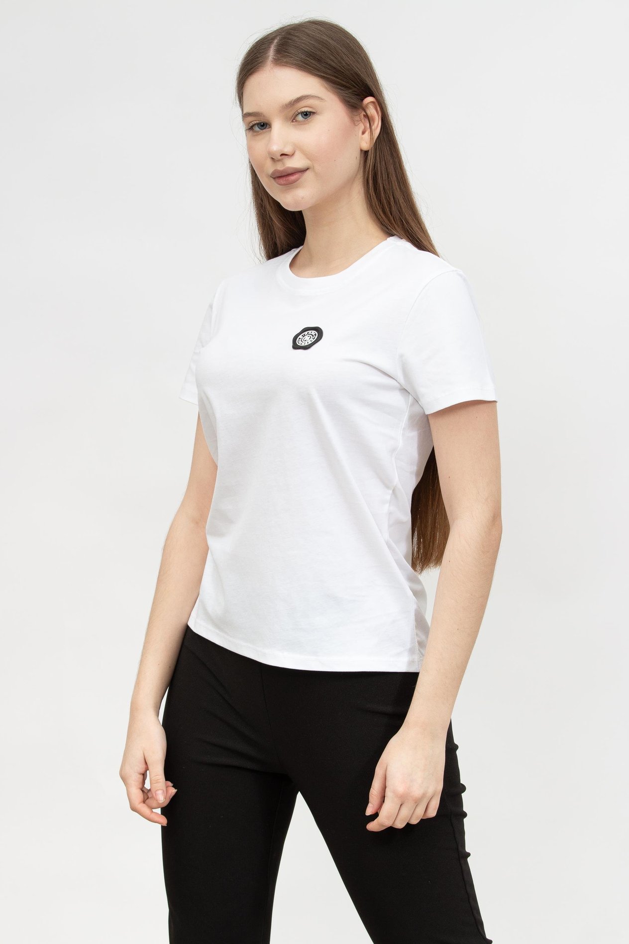 Karl Lagerfeld Wax Seal Logo  Kadın Bisiklet Yaka T-Shirt