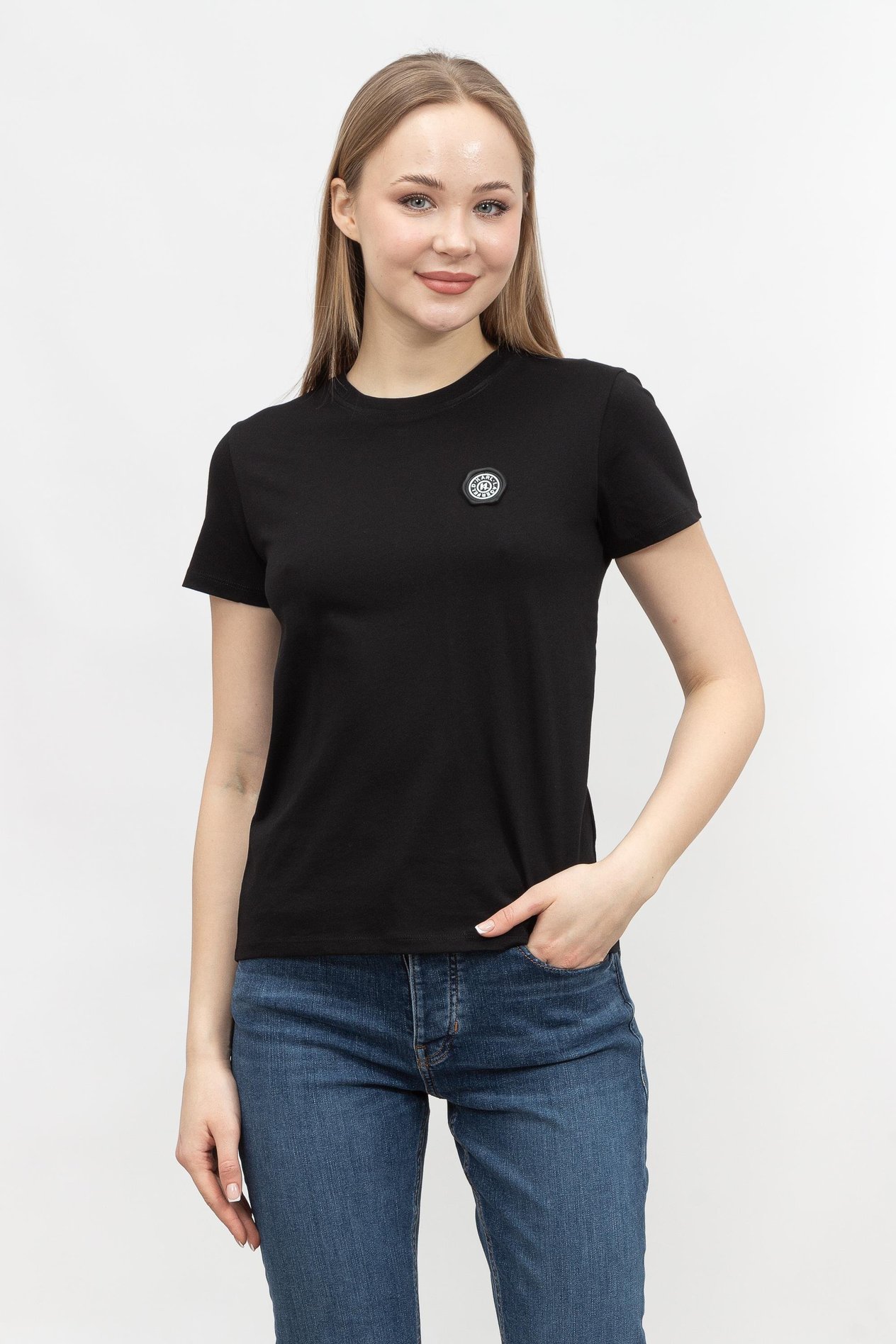 Karl Lagerfeld Wax Seal Logo  Kadın Bisiklet Yaka T-Shirt