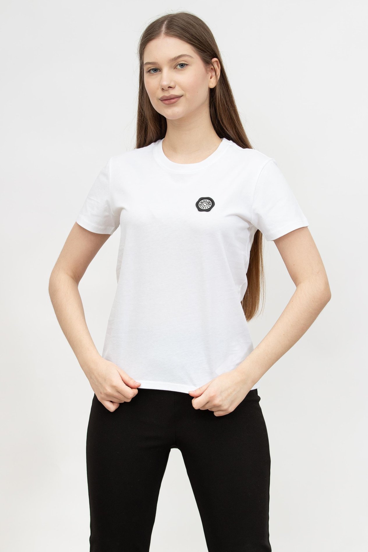 Karl Lagerfeld Wax Seal Logo  Kadın Bisiklet Yaka T-Shirt