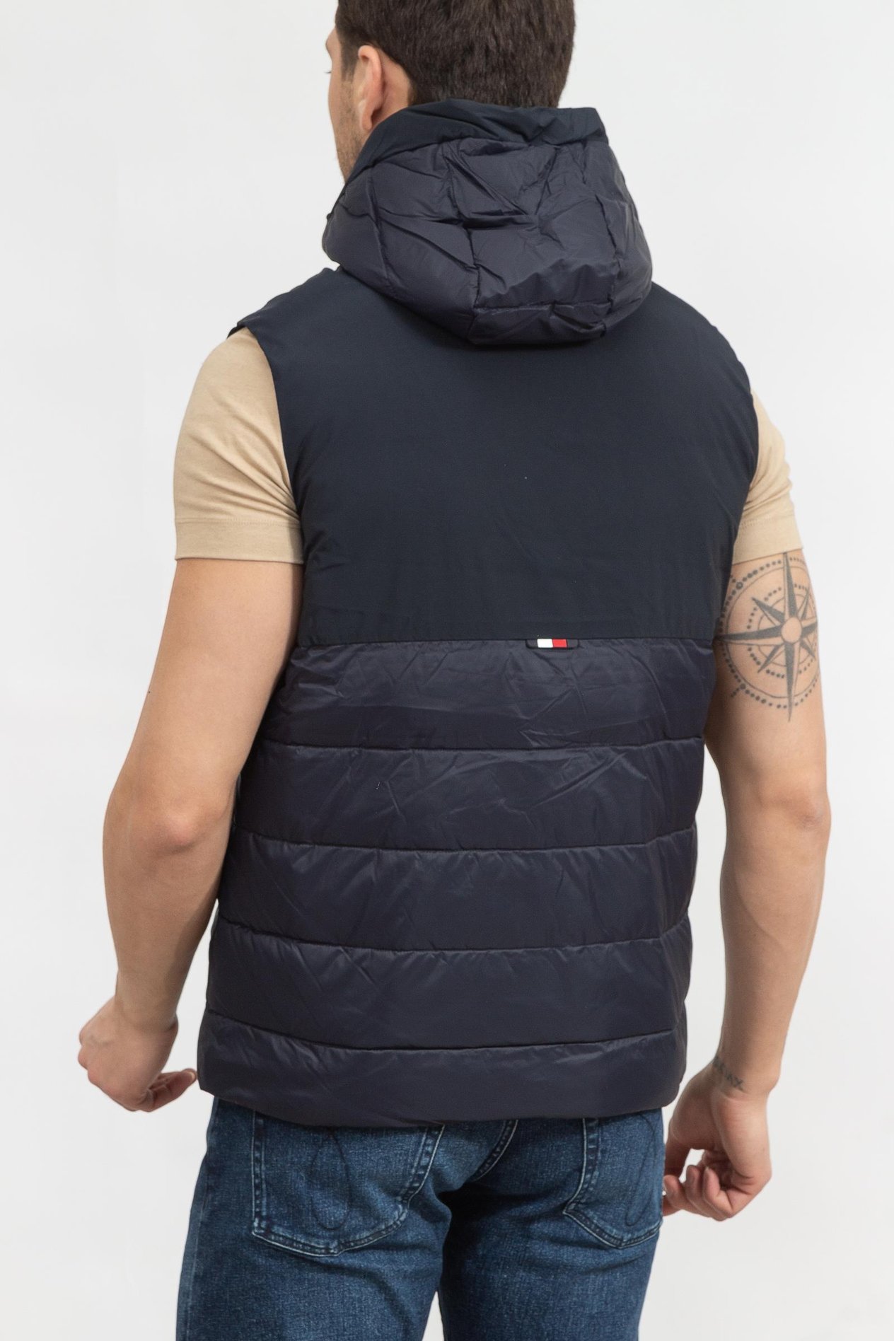 Tommy Hilfiger Mix Media Hooded Vest Erkek Yelek
