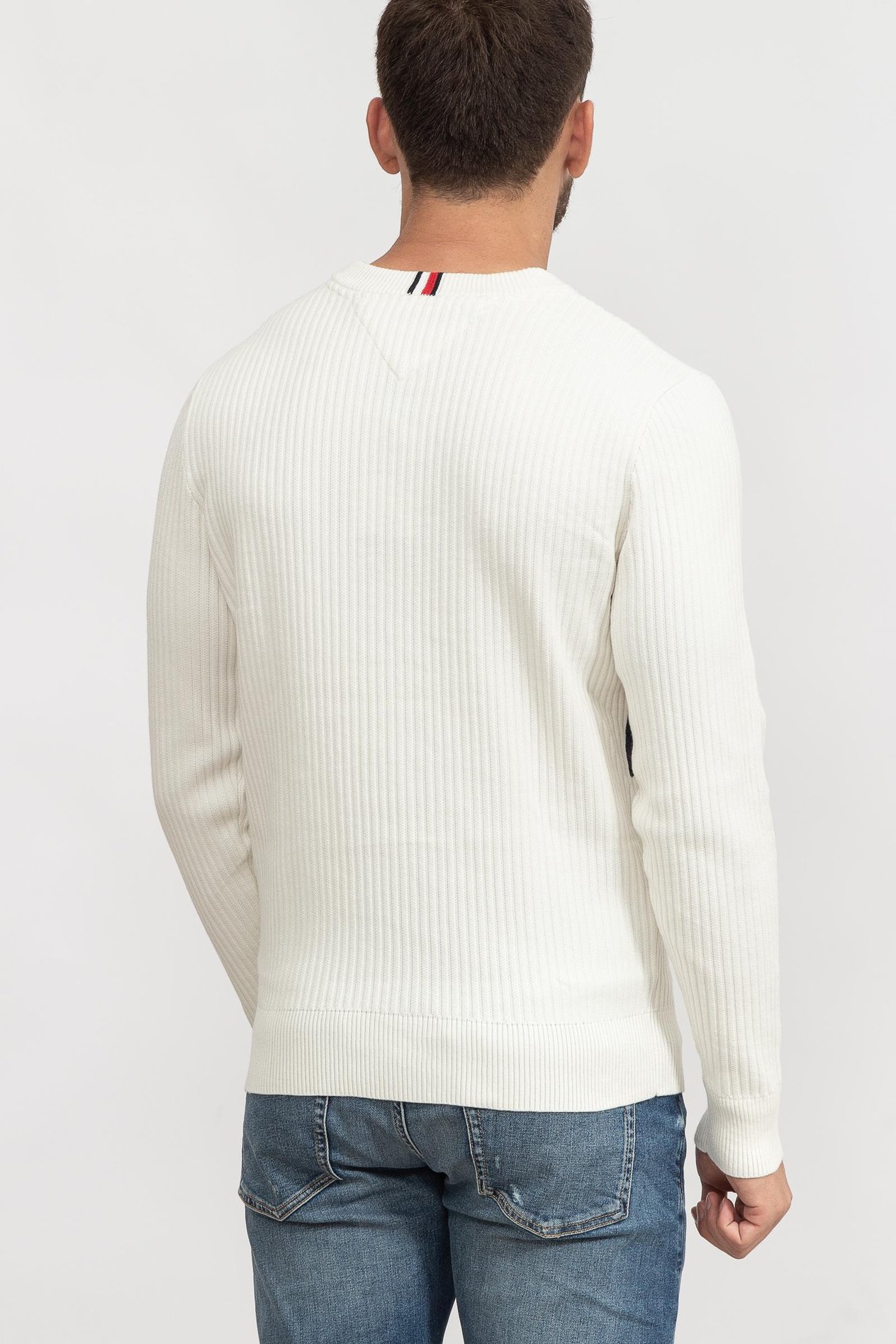 Tommy Hilfiger Structure Flag Crew Erkek Triko