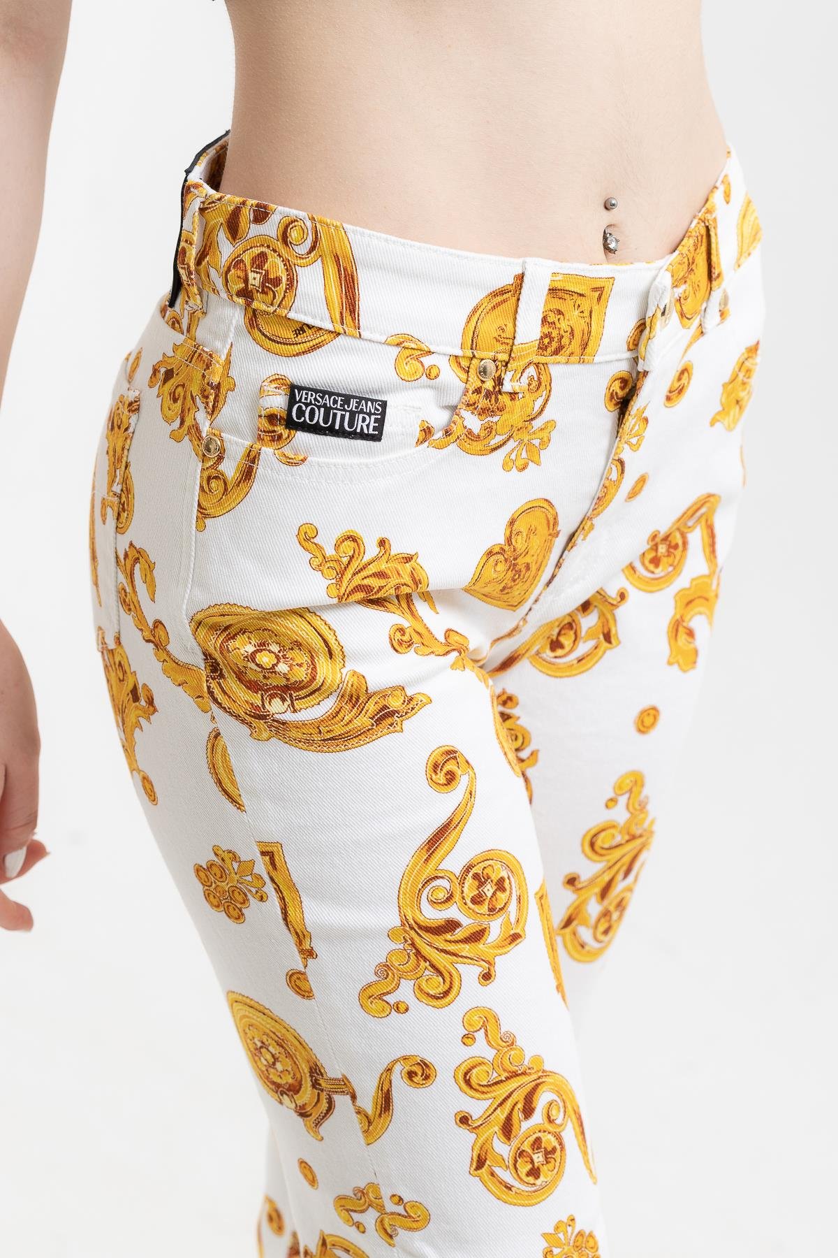 Versace Jeans Couture  Bull Print Gioielli Desenli Skinny Kadın  Pantolon