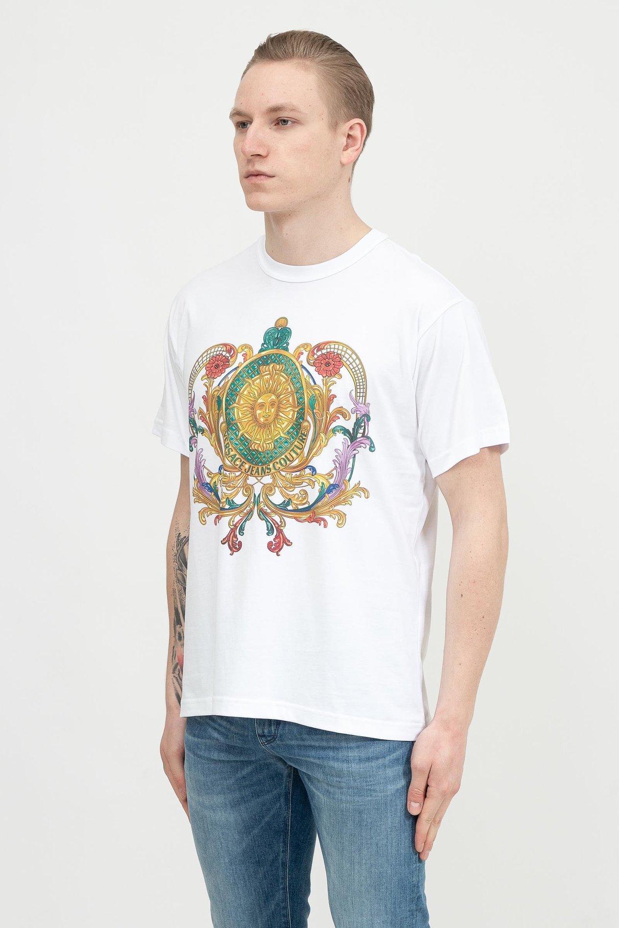 Versace Jeans Couture Erkek Bisiklet Yaka T-Shirt