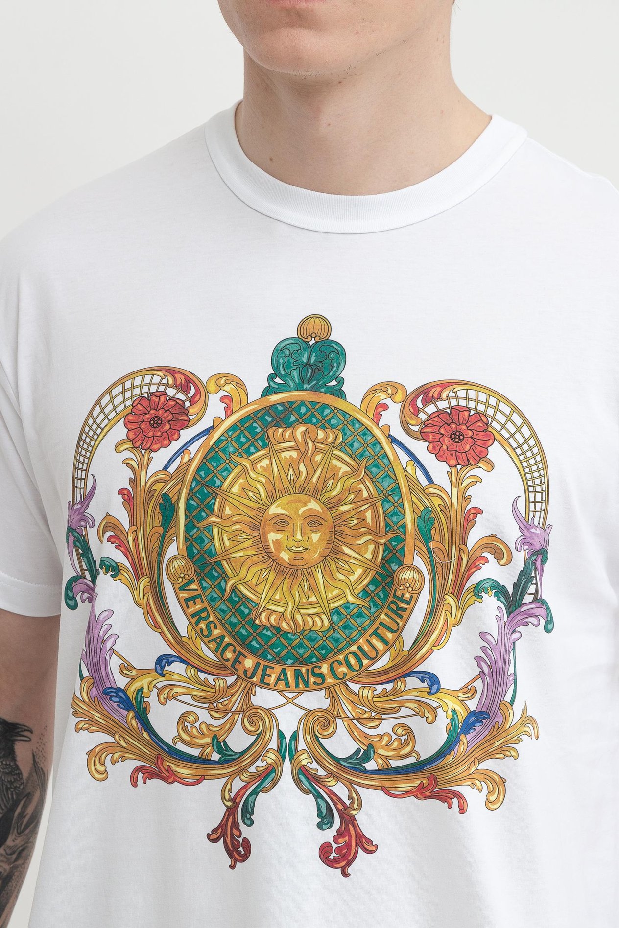 Versace Jeans Couture Erkek Bisiklet Yaka T-Shirt