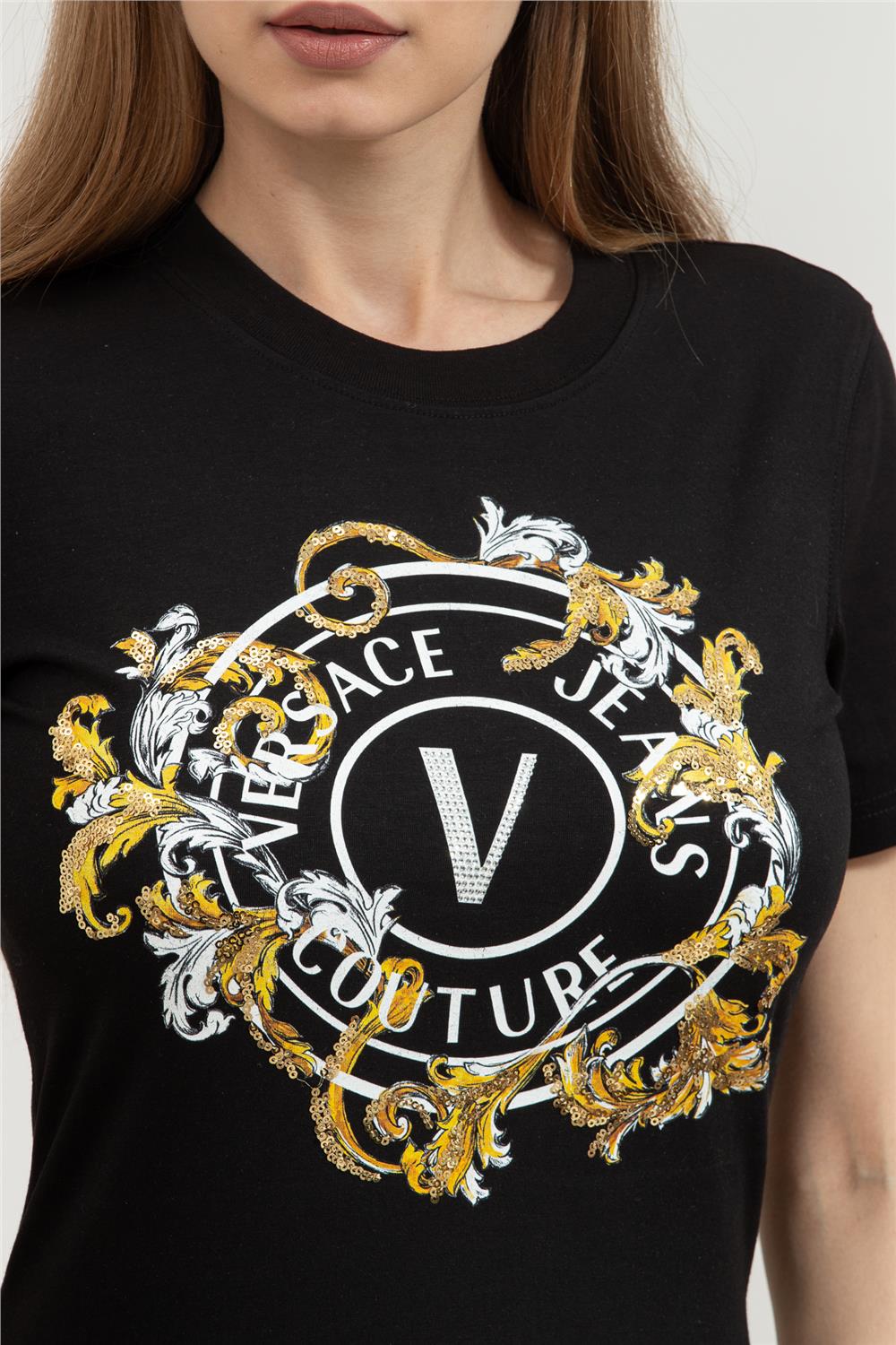 Versace Jeans Couture Kadın Bisiklet Yaka T-Shirt