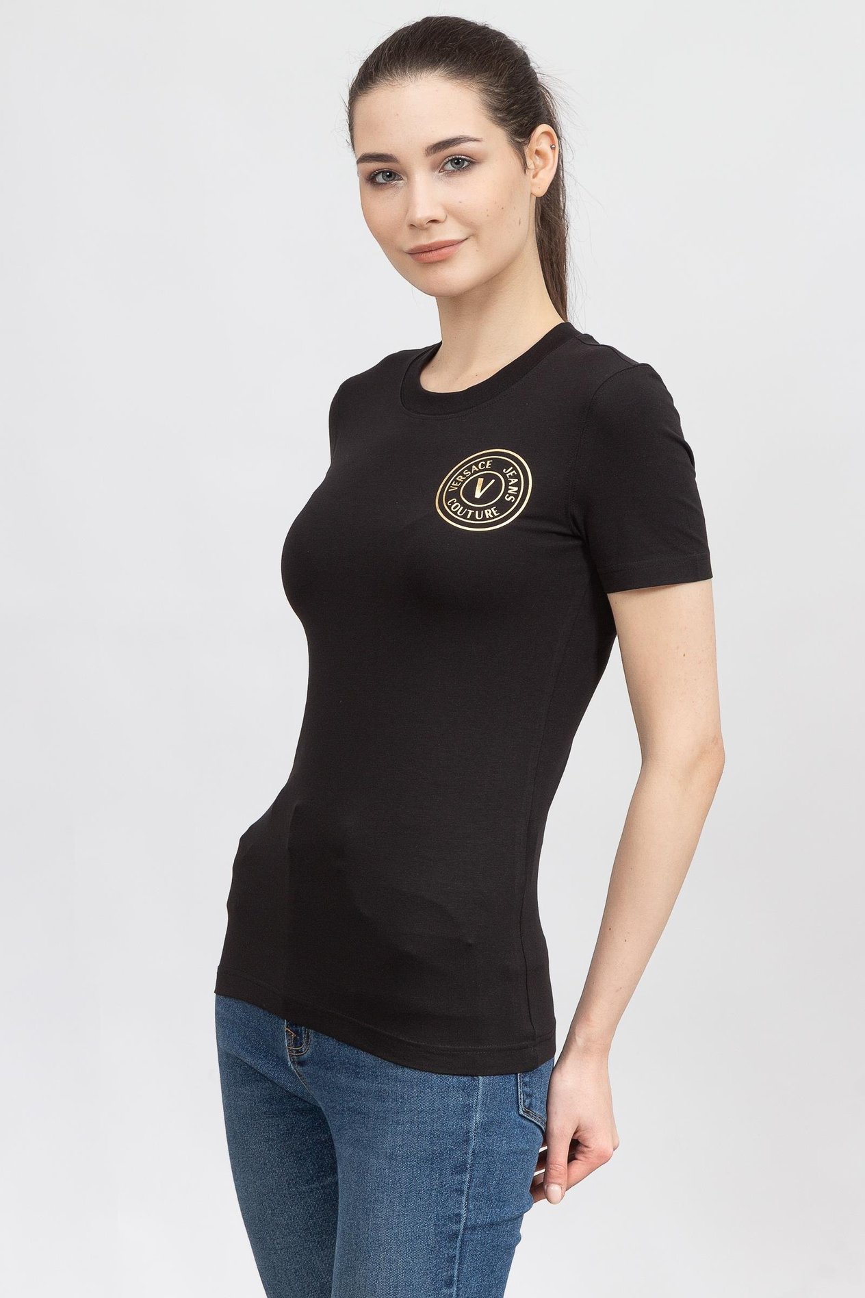 Versace Jeans Couture Kadın Bisiklet Yaka T-Shirt