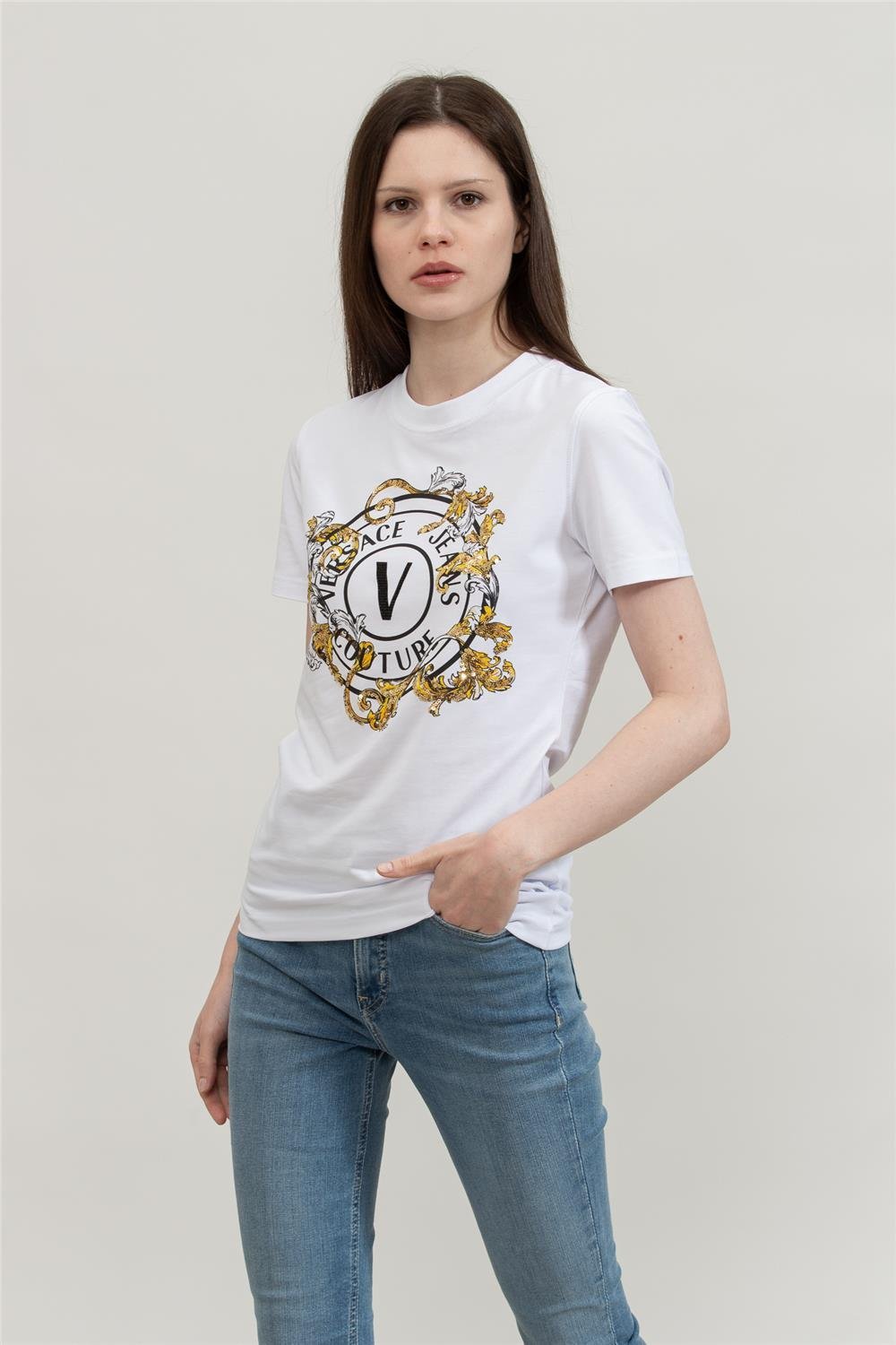 Versace Jeans Couture Kadın Bisiklet Yaka T-Shirt