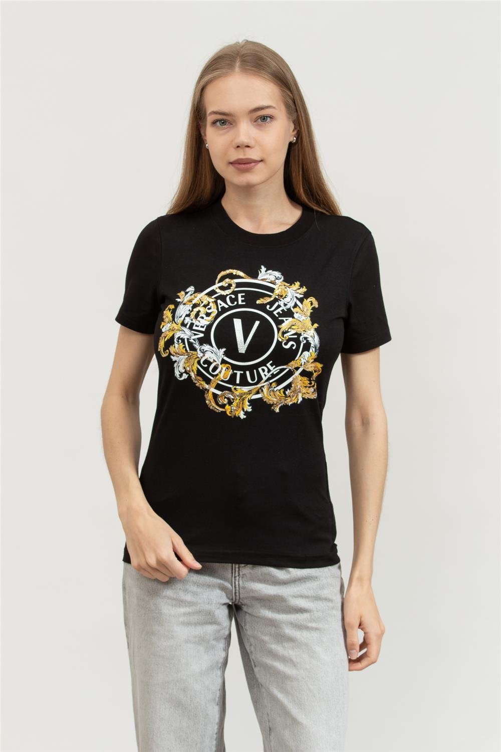 Versace Jeans Couture Kadın Bisiklet Yaka T-Shirt
