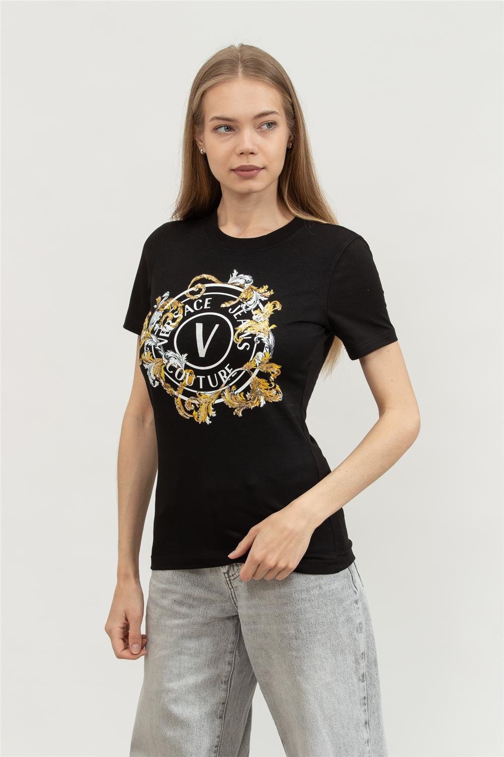 Versace Jeans Couture Kadın Bisiklet Yaka T-Shirt