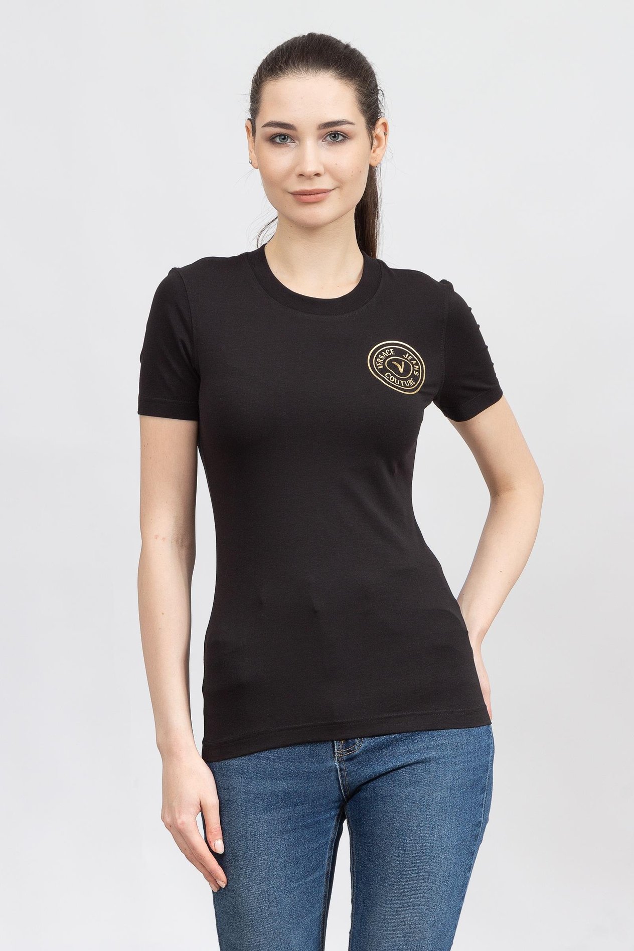 Versace Jeans Couture Kadın Bisiklet Yaka T-Shirt