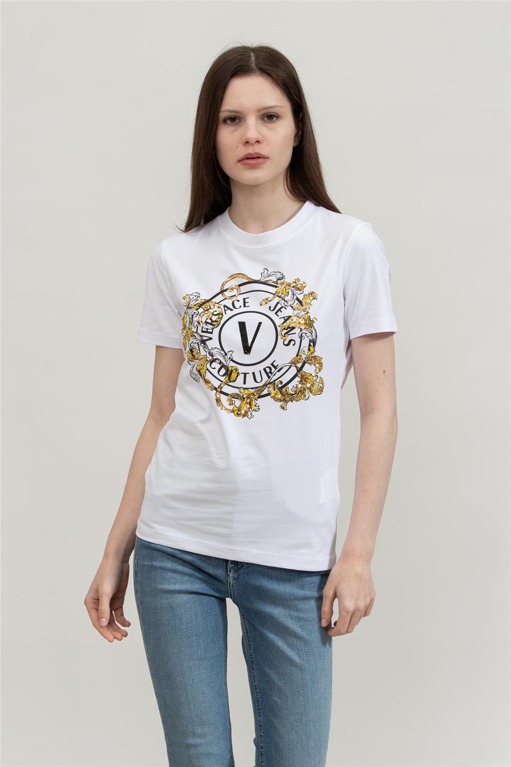 Versace Jeans Couture Kadın Bisiklet Yaka T-Shirt