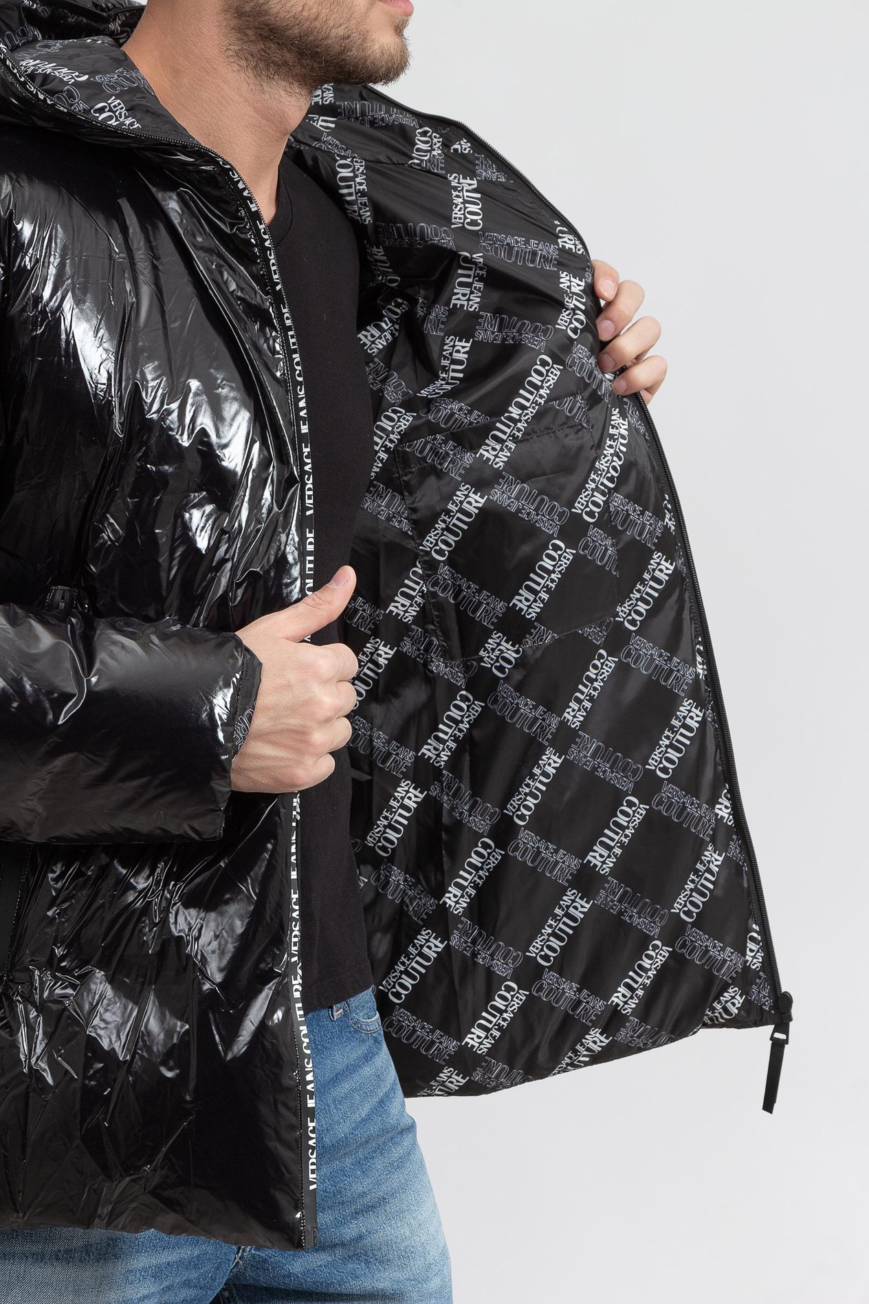 Versace Jeans Couture Logo Zip Erkek Mont