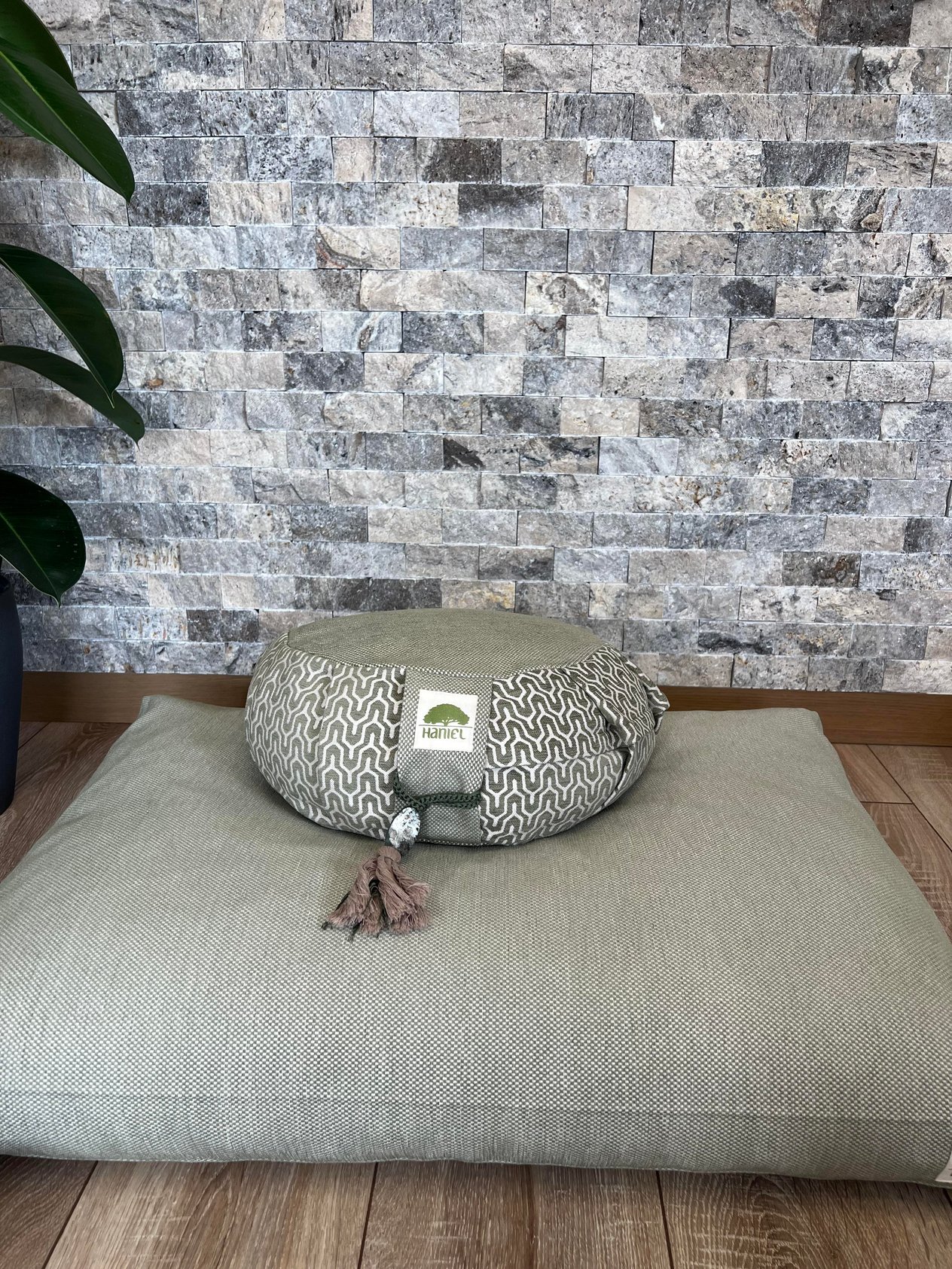 Lotus Meditasyon Minder Seti, Adaçayı Zafu Zabuton Yoga Minderi, Ortası Desenli
