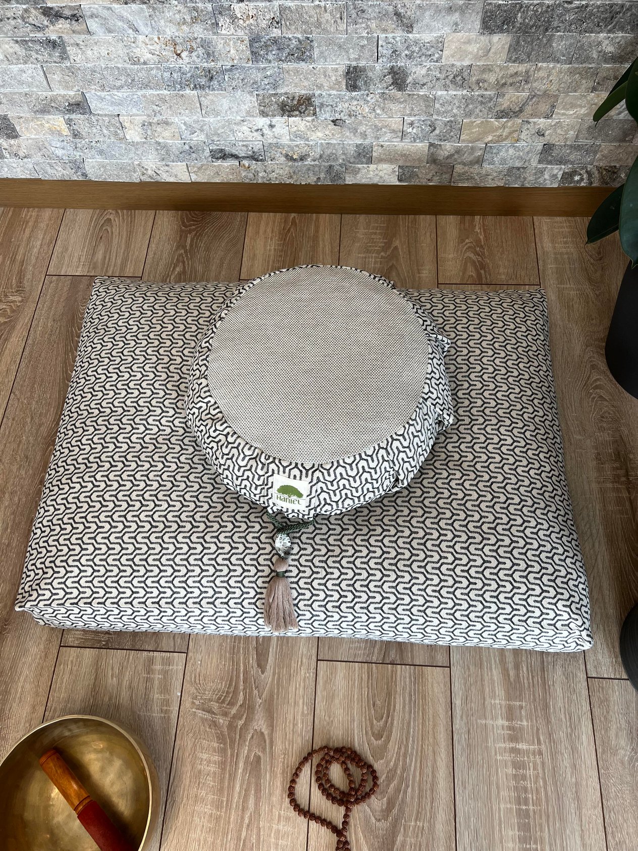 Lotus Meditasyon Minder Seti, Zafu Zabuton Yoga Minderi, Zafu Ortası düz, Zabuton desenli