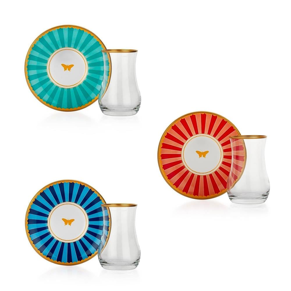 SCHAFER 1S5744-18001-ASO01 PIRIL 6 LI CAM ÇAY SETİ 12 PARÇA ASORTİ