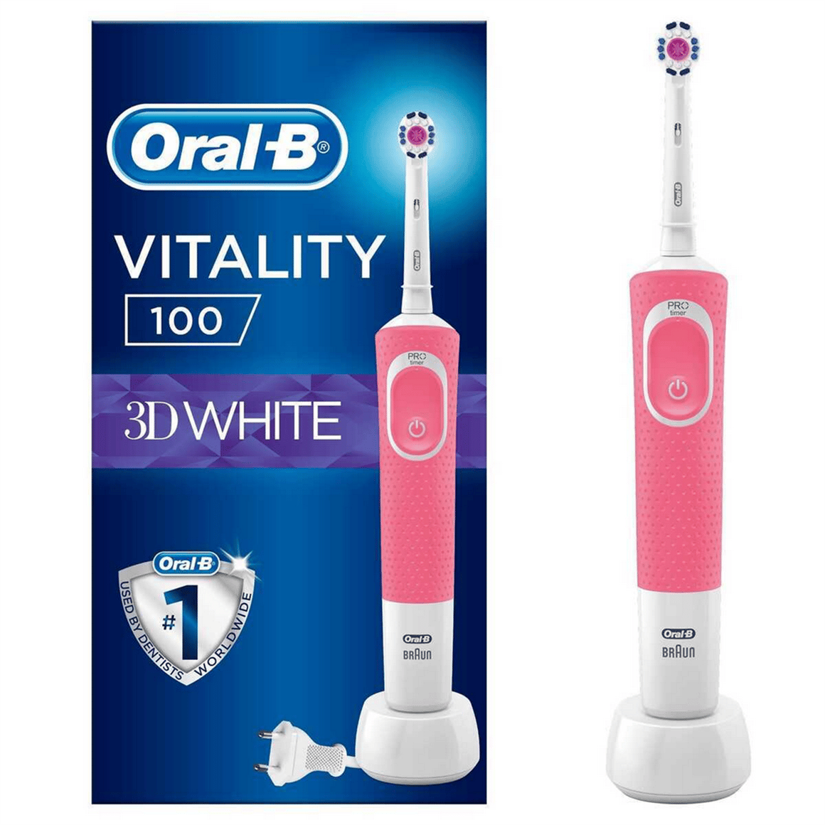 BRAUN D100 PEMBE  VITALITY 3D WHITE KUTULU