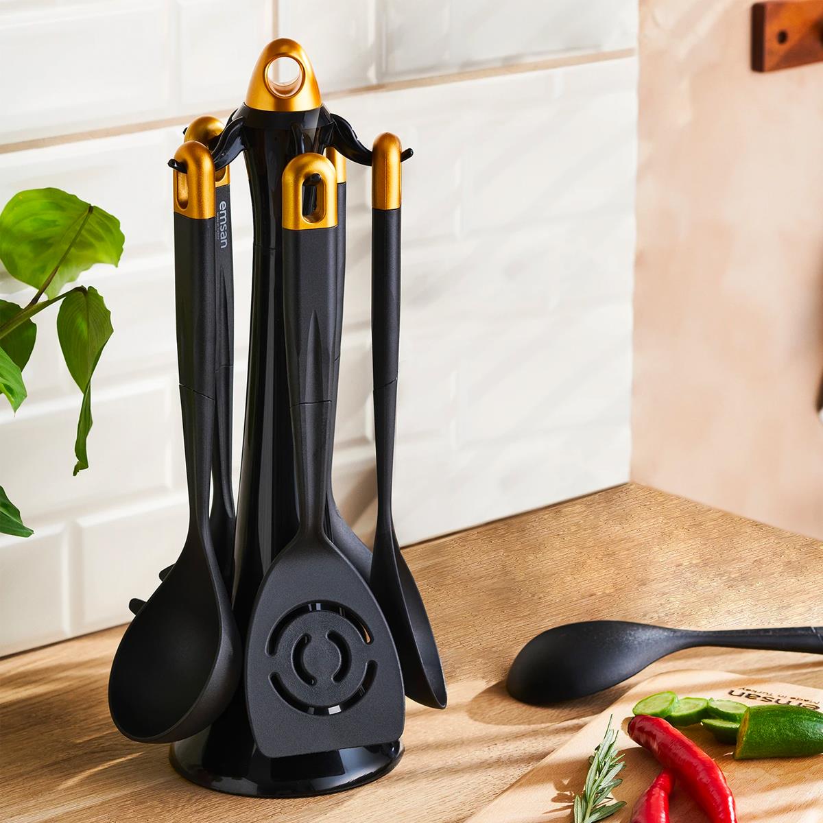 EMSAN HERA 6PRÇ STANDLI GOLD SERVİS SETİ