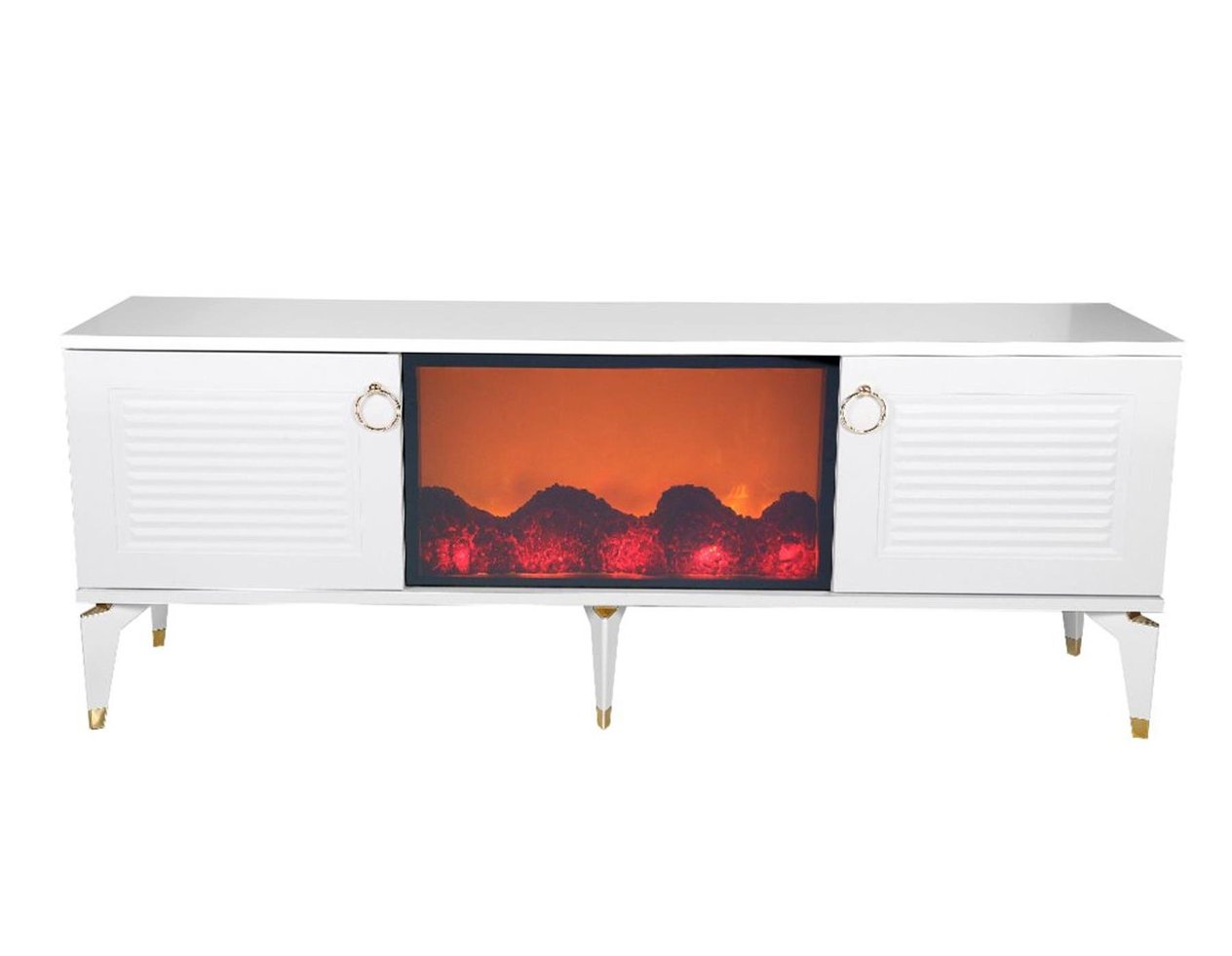 EVMODUL EK 102- 150 CM BEYAZ ŞÖMİNELİ TV SEHPASI