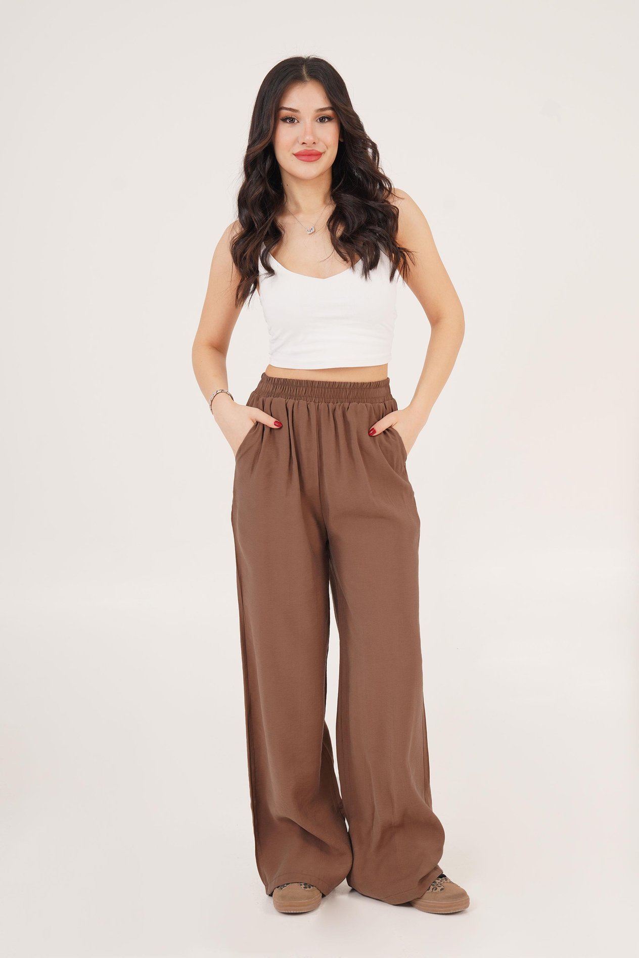 MODAL KUPRA BELİ LASTİKLİ PANTOLON