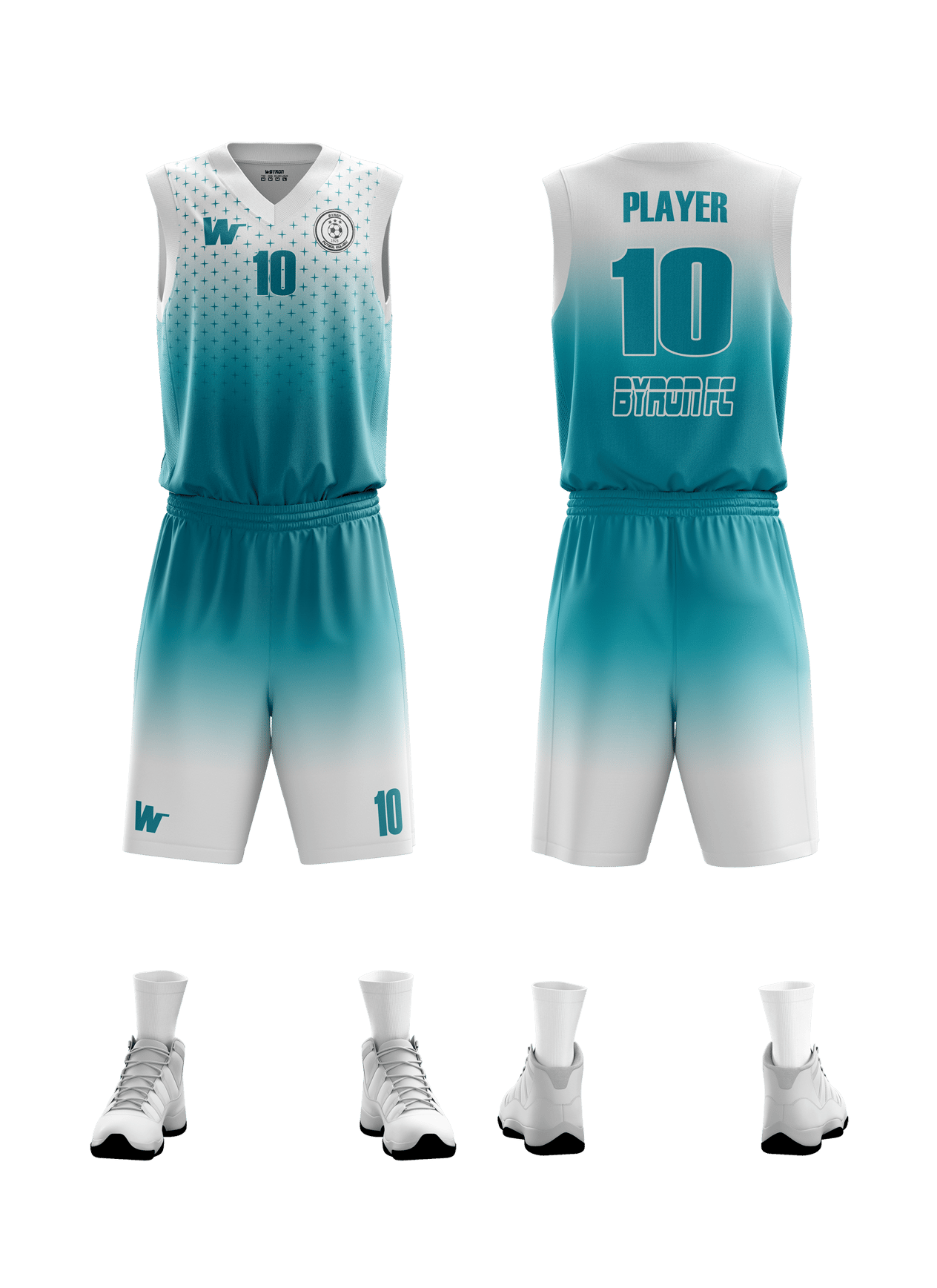 Basketbol Forma Takım Model 001 0007-01 Beyaz Petrol