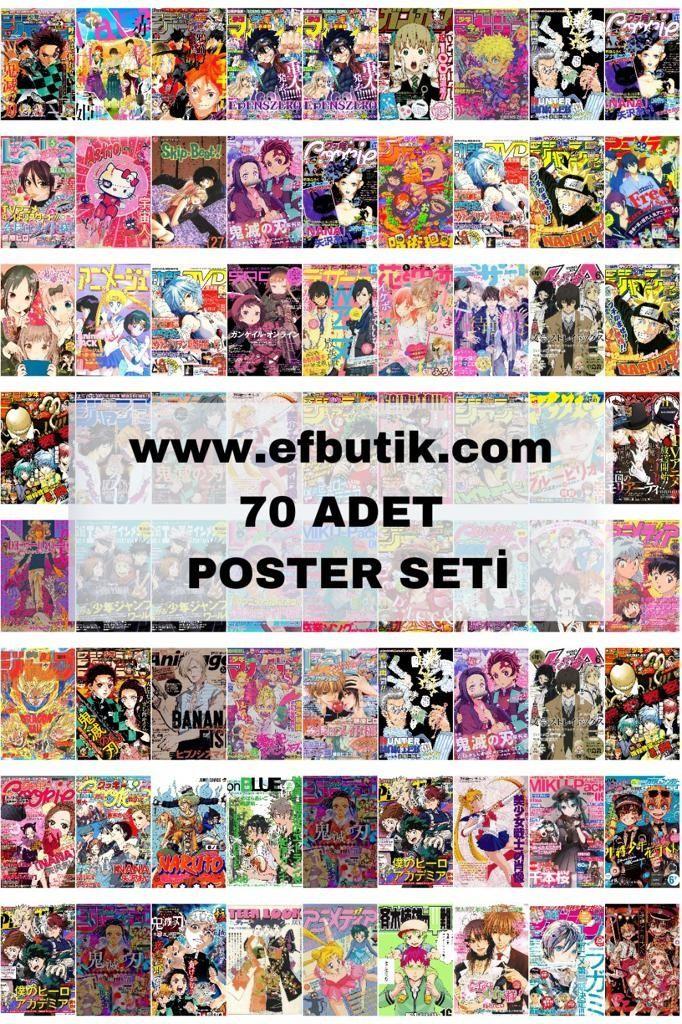 Anime Kapaklar 70'li Poster Duvar Kağıdı Seti