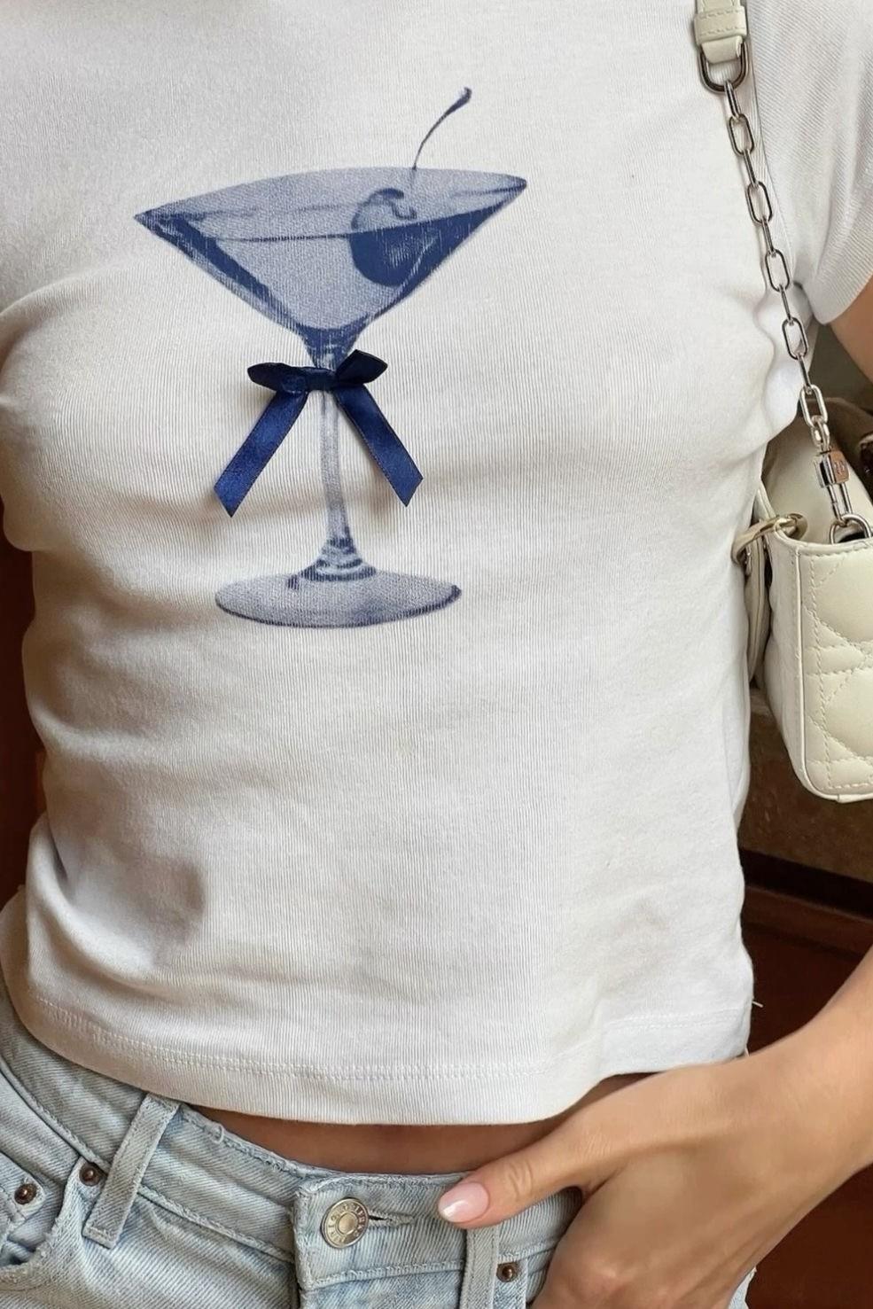 Beyaz Coctail Bow Crop