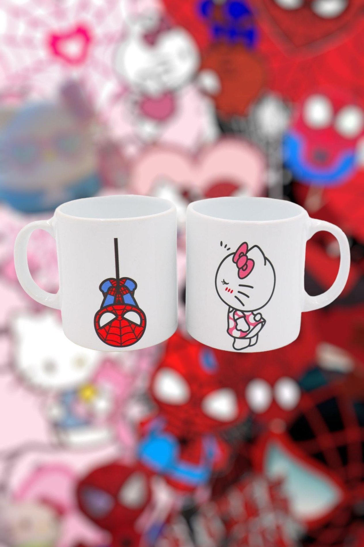 Beyaz Kitty & Spider Kupa