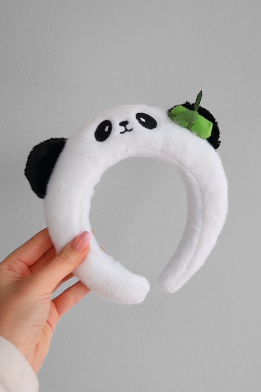 Beyaz Siyah Panda Saç Taç 