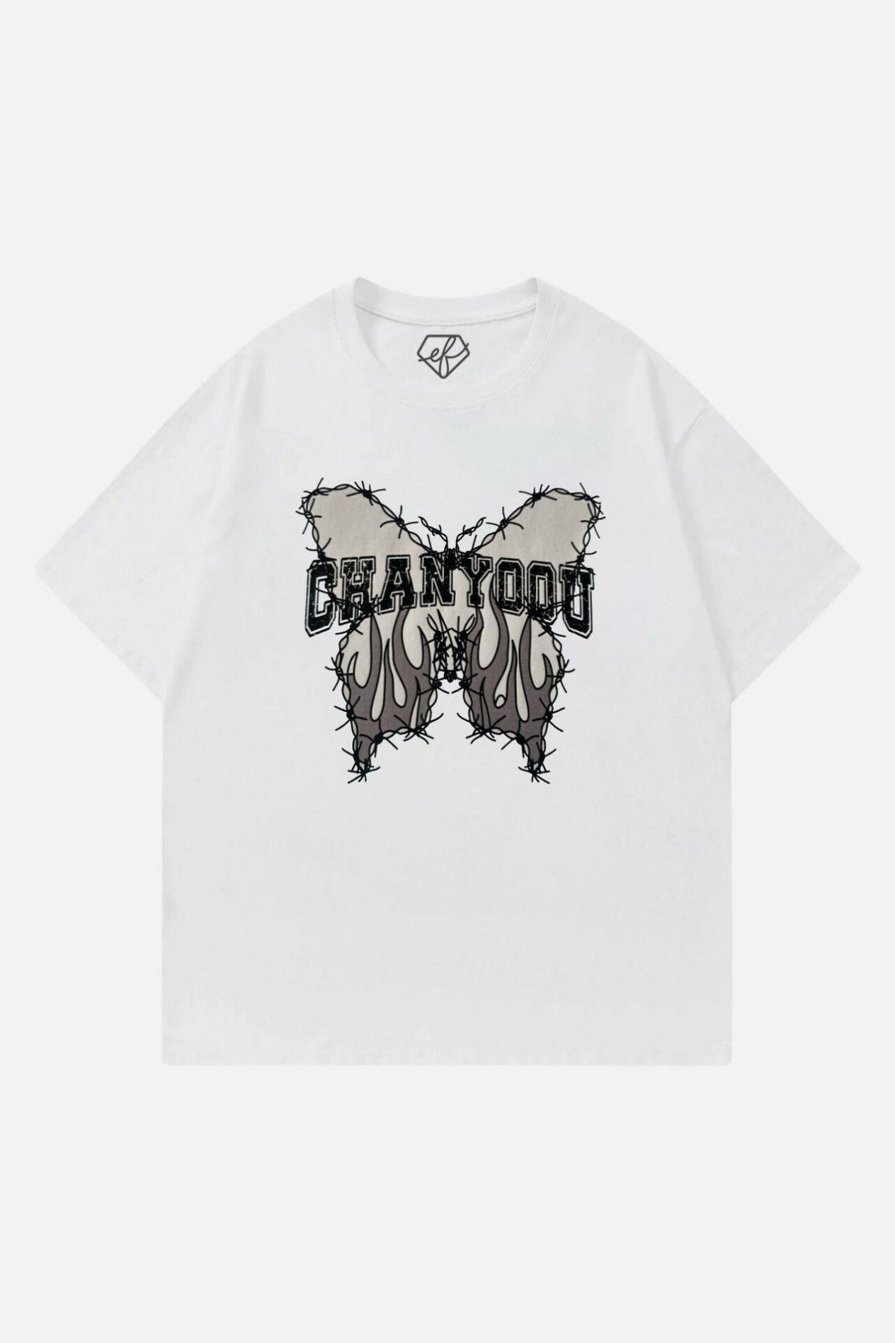 Beyaz Unisex Chanyoou Butterfly T-Shirt