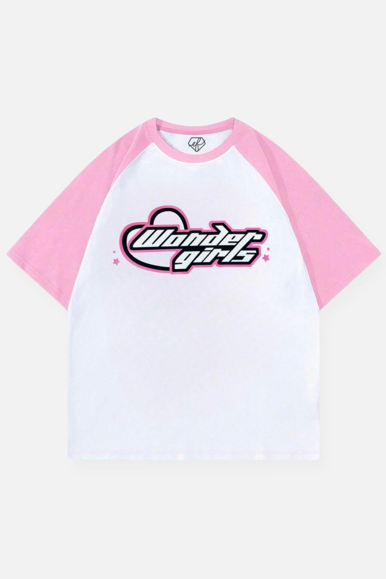 Beyaz Unisex Pembe Reglan Wonder Girls T-Shirt