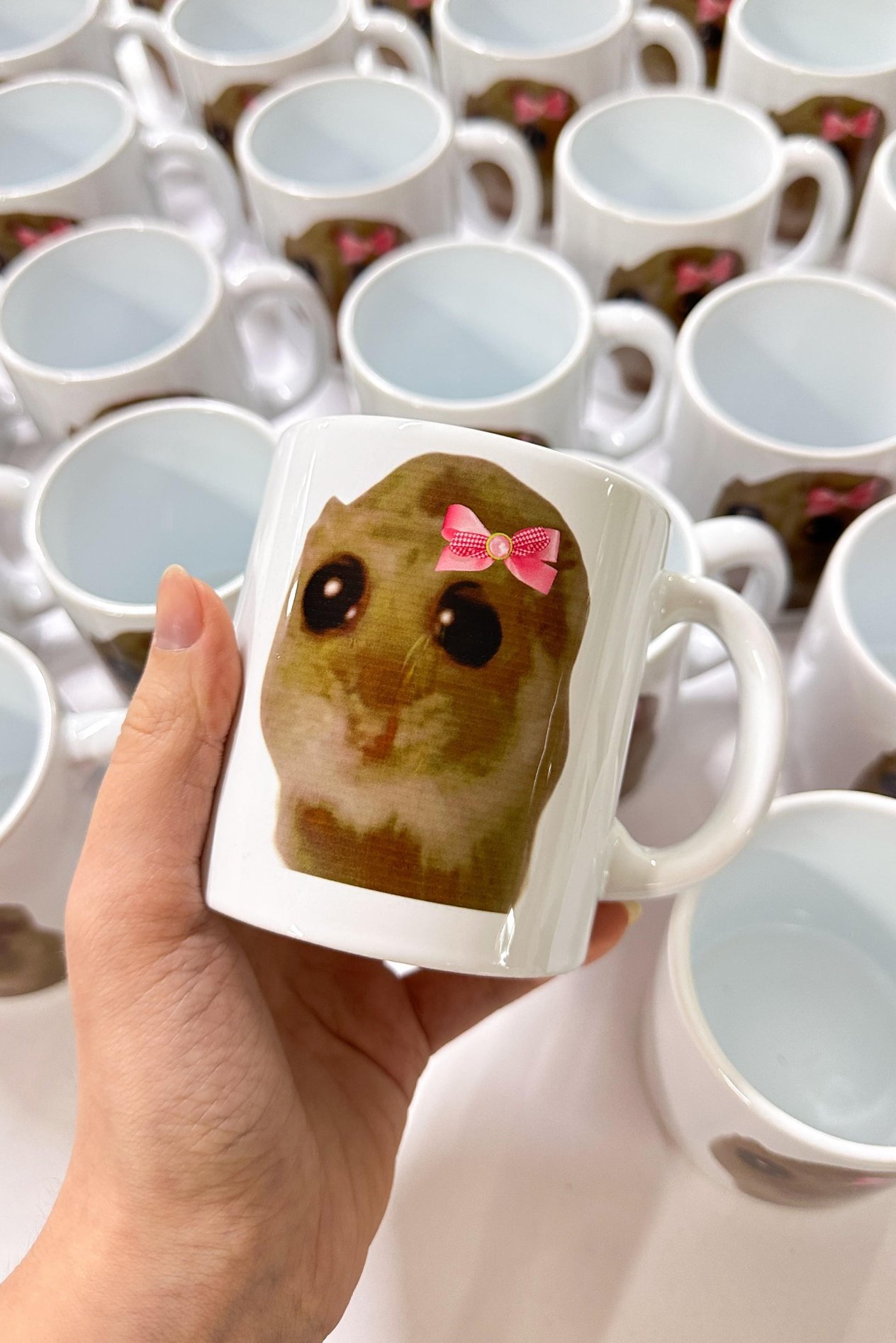 Beyaz Üzgün Hamster Kupa