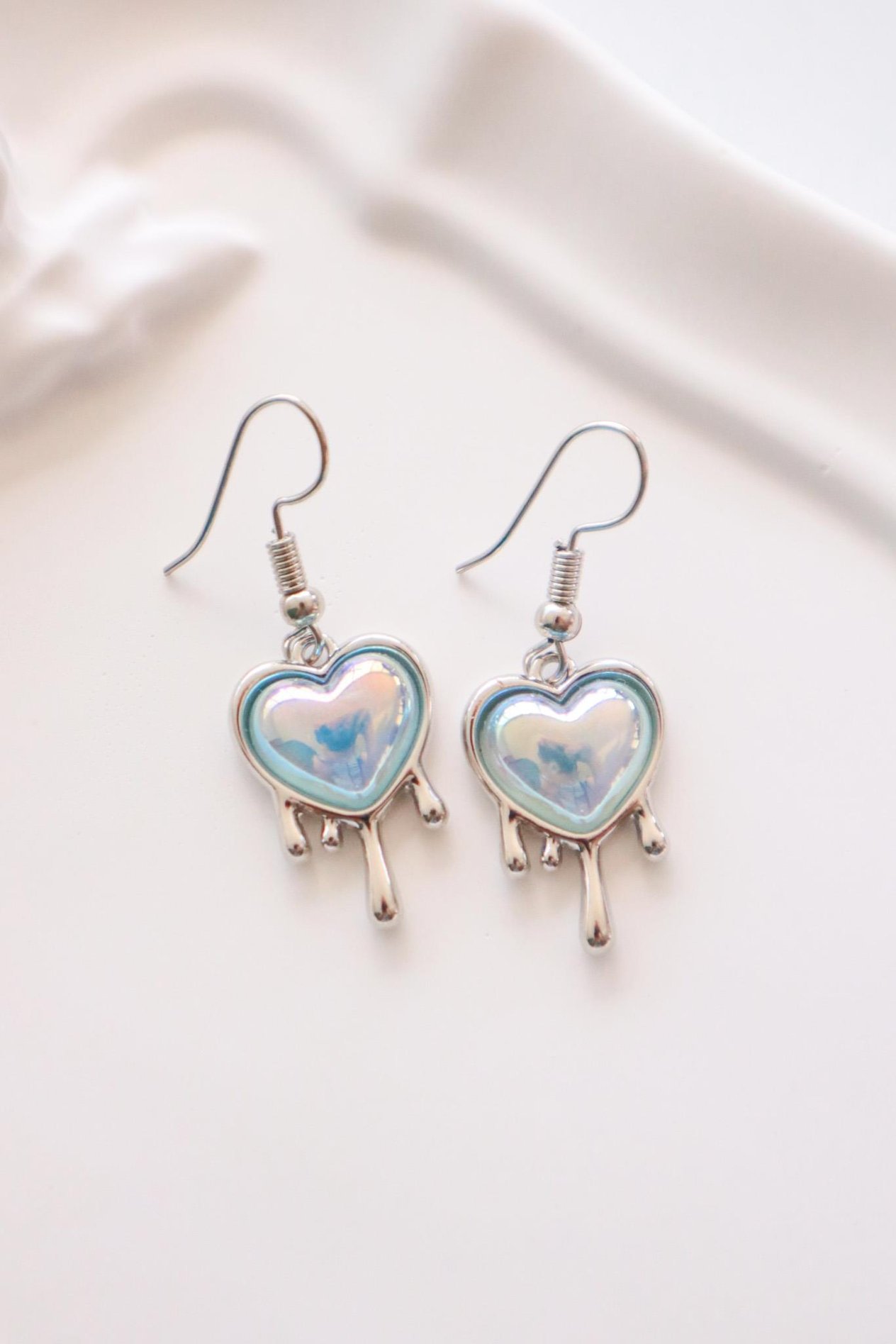 Blue Crystal Melting İthal Küpe 