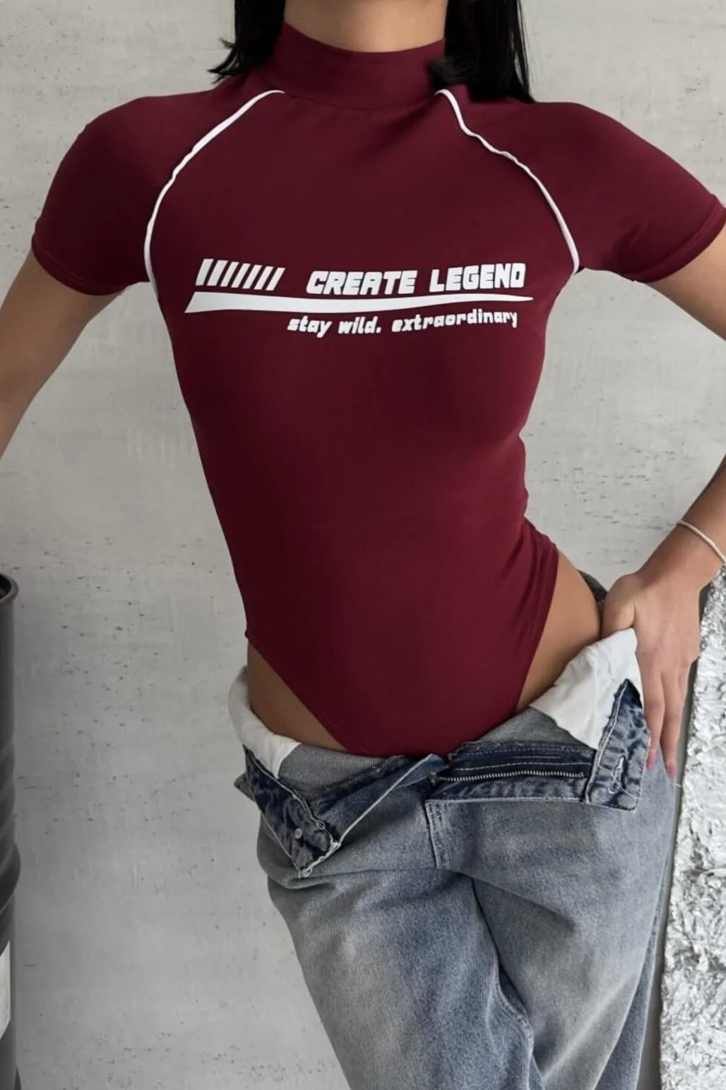 Bordo Create Legend Çıtçıtlı Body