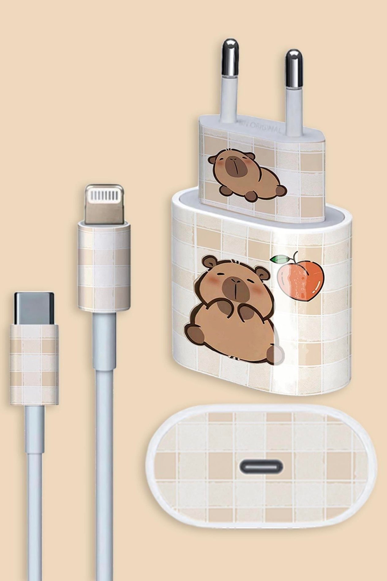 Capybara Şarj Adaptör Sticker Seti