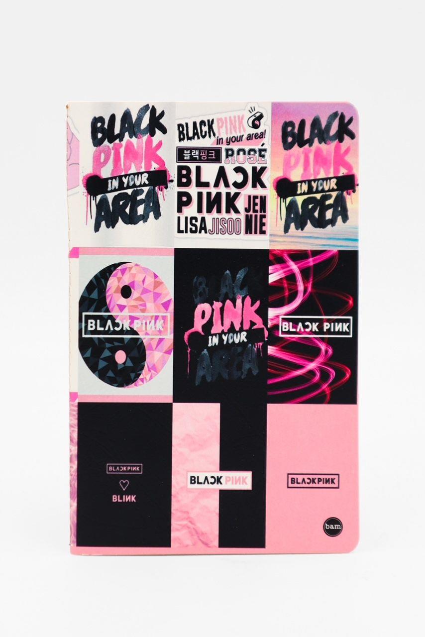 Çizgili A5 Okul Defteri - Blackpink Kolaj